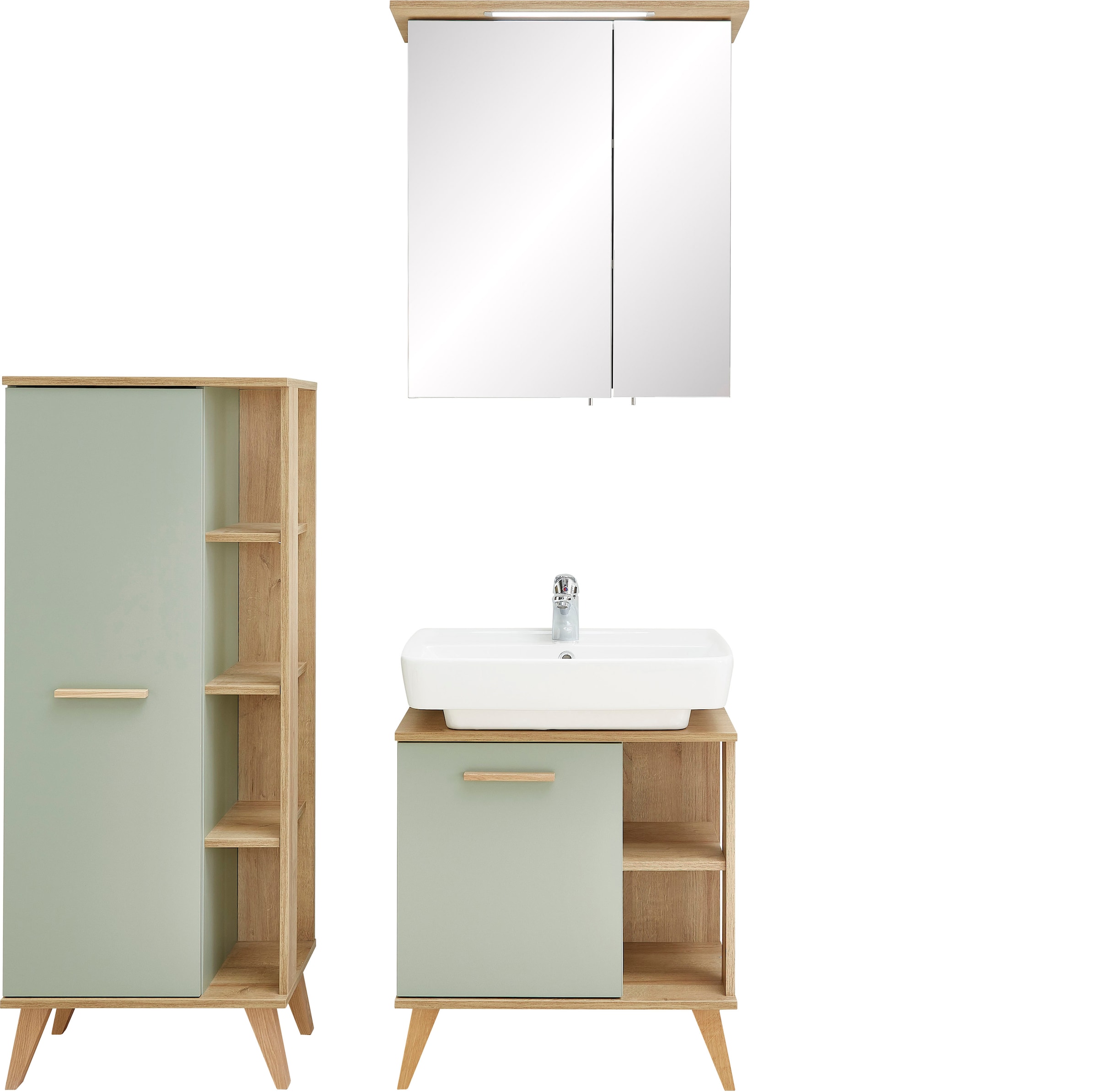 PELIPAL Badmöbel-Set »Quickset 963«, (3 St.), Breite 60 cm,  Waschbeckenunterschrank, Midischrank und Spiegelschrank auf Rechnung  bestellen