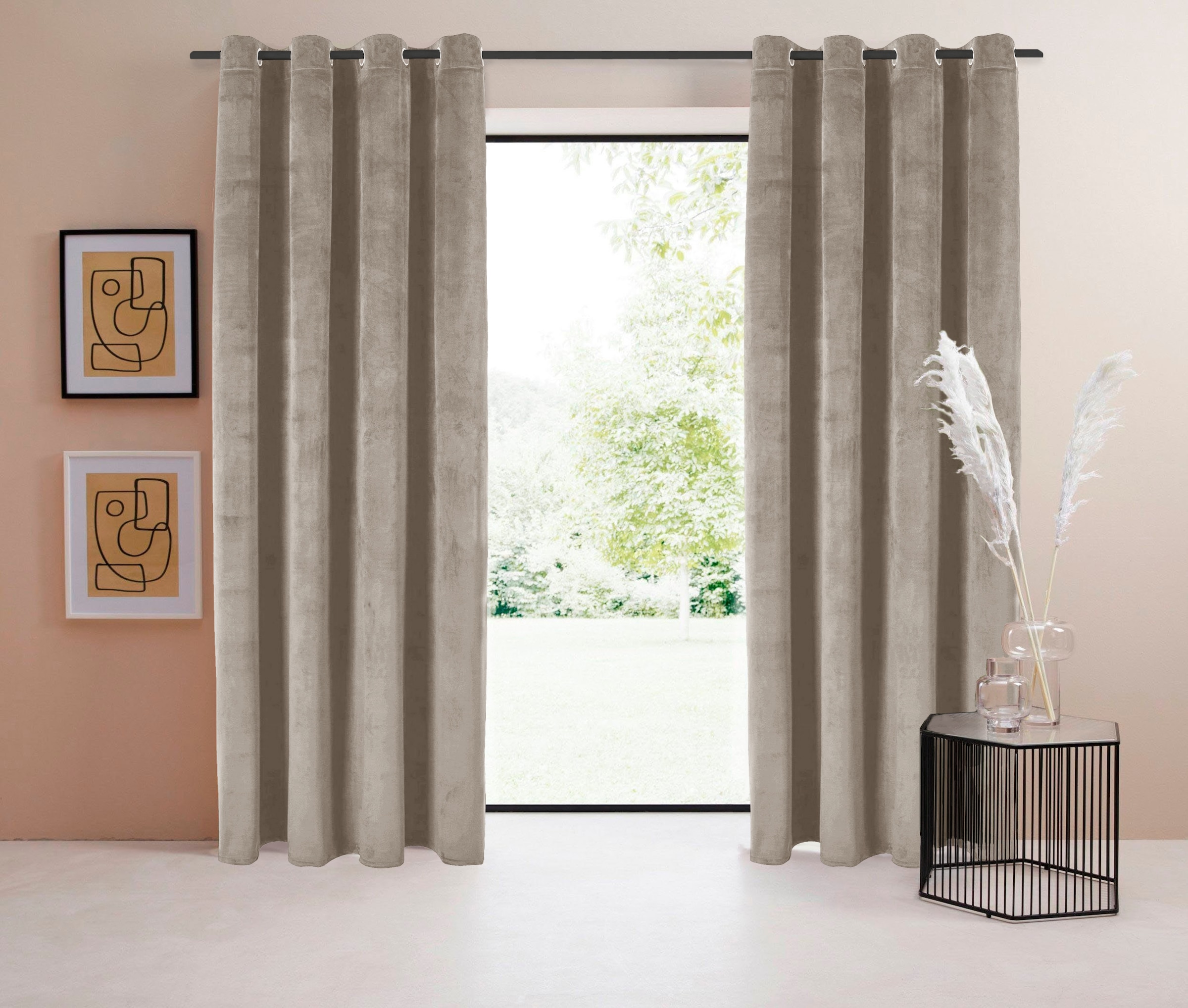 LeGer Home by Lena Gercke Vorhang »Samt Ladina« Ösen 1 Stk. tlg. blickdicht günstig online kaufen