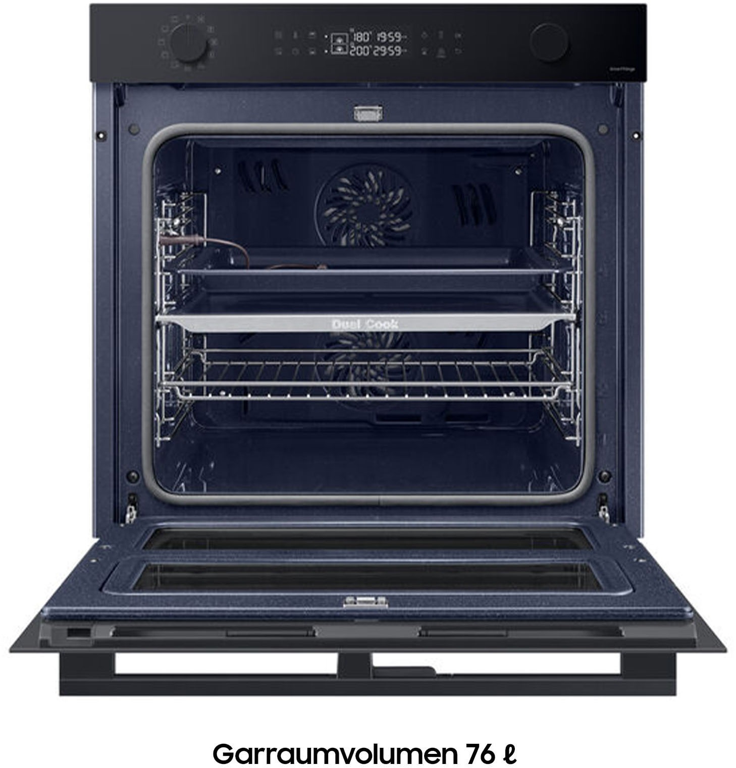 Samsung Einbaubackofen Serie 4 »NV7B45502AK/U1« mit Pyrolyse-Selbstreinigung Dual Cook Flex – Ein Ofen. Zwei Garräume. Flexible Tür.