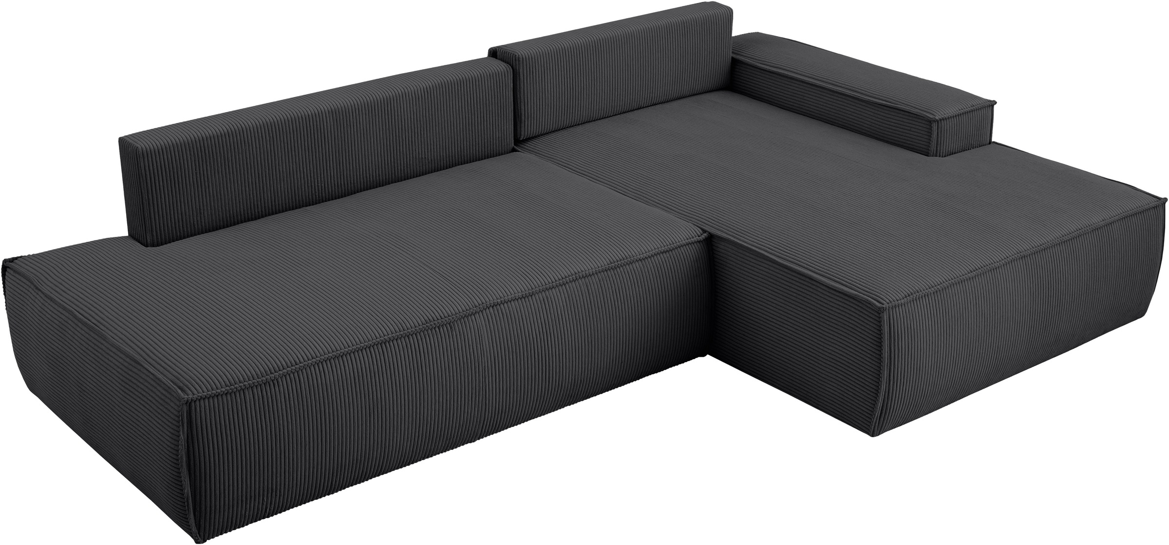 Home affaire Ecksofa »SHERWOOD,  Schlafsofa in L-Form offen (275cm), Cord, Leinenoptik« Schlaffunktion und Bettkasten, Kedernaht, hoher Sitz- & Liegekomfort,