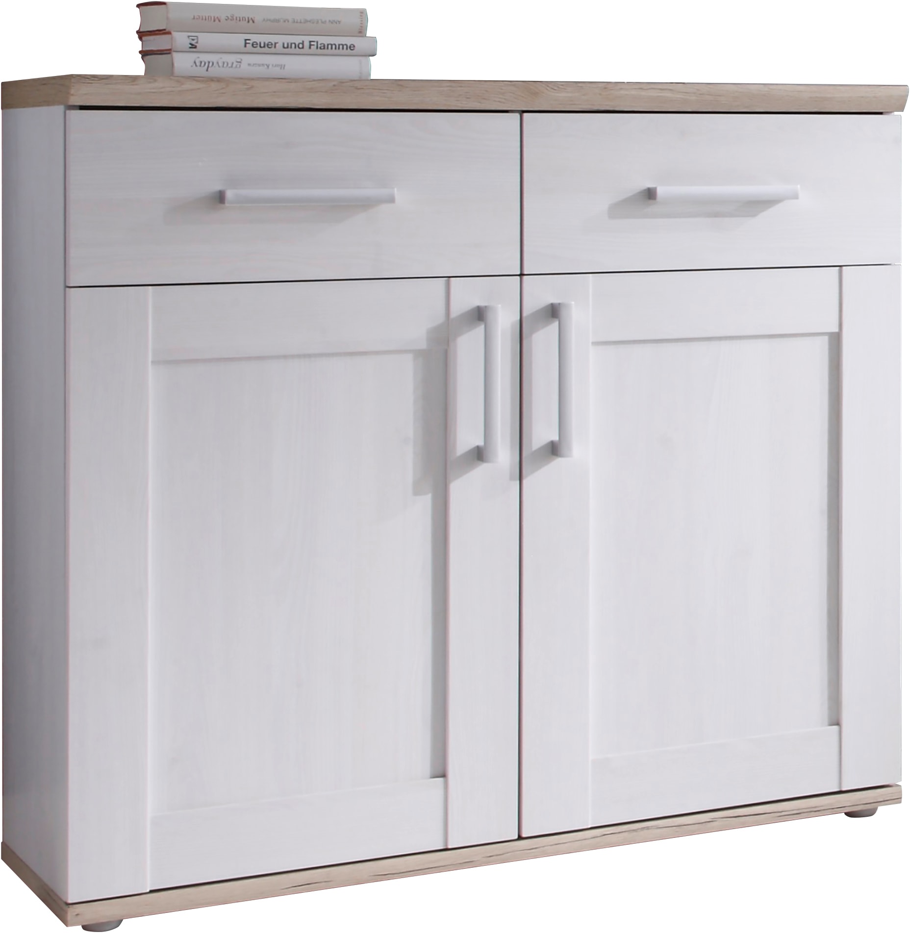 HBZ Schuhschrank »Romance im Landhausstil, BxHxT 96x91x39 cm«, (1 St.), Schuhkommode mit 2 Türen, 2 Schubkästen, 2 Einlegeböden