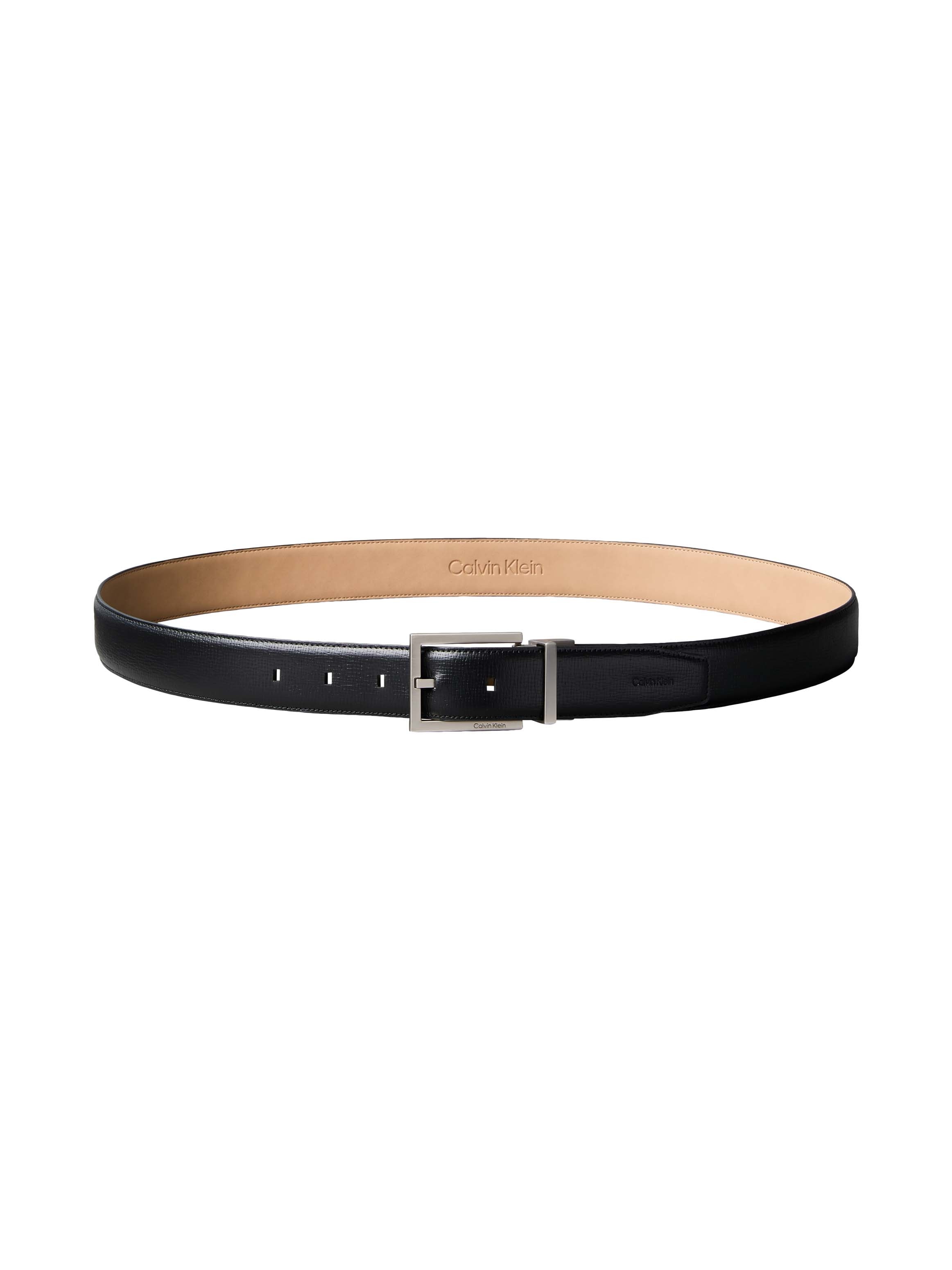 Calvin Klein Ledergürtel »SQUARE BUCKLE SAFFIANO 32MM ADJ« Größenverstellbar mit Metallschließe