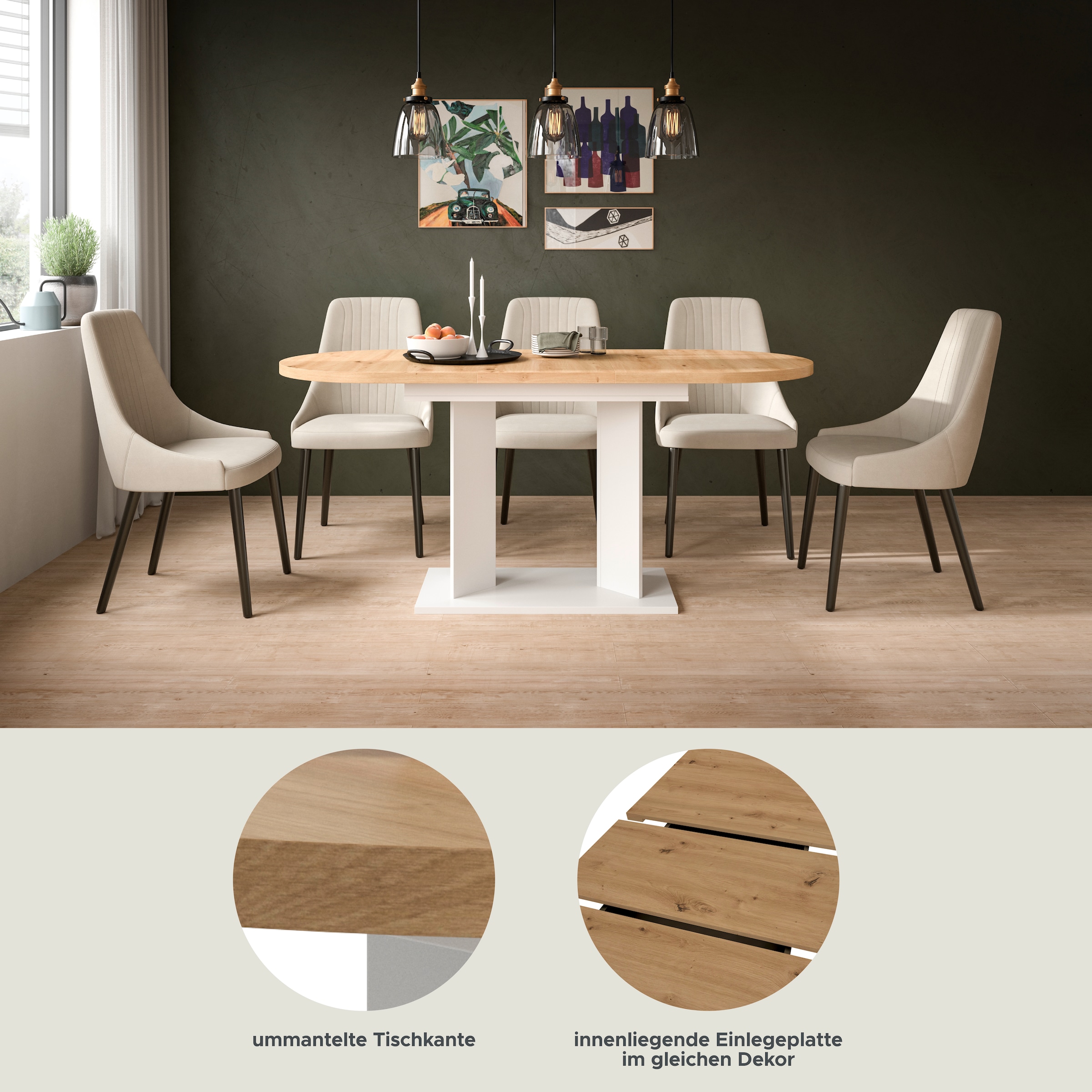 Home affaire Esstisch 1 Stk. tlg. Tisch, Esstisch, Esszimmer, Küche