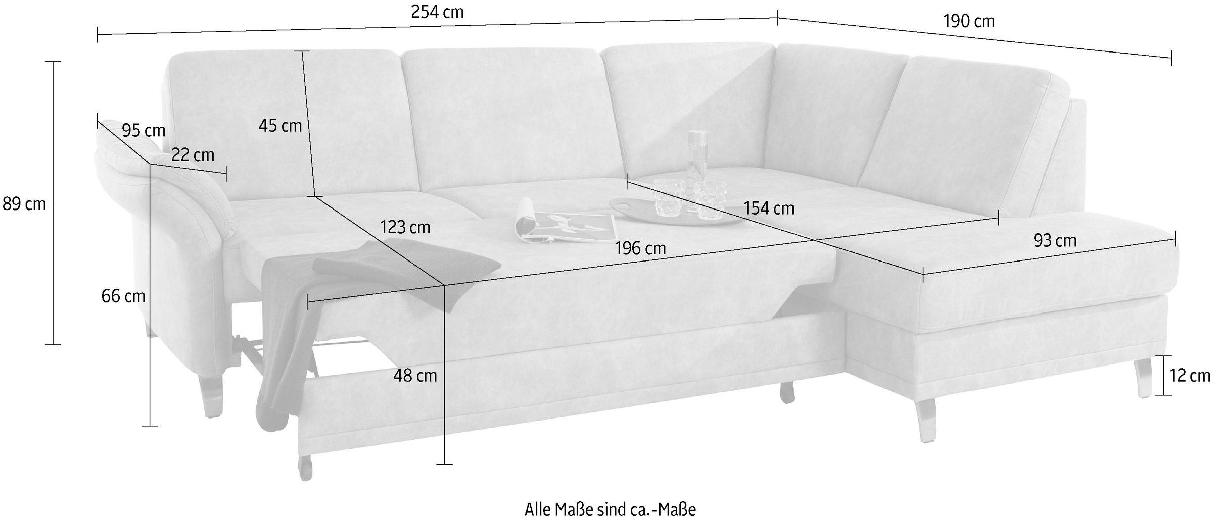 sit&more Ecksofa »Clio L-Form«, wahlweise mit Bettfunktion und Bettkasten, inklusive Federkern
