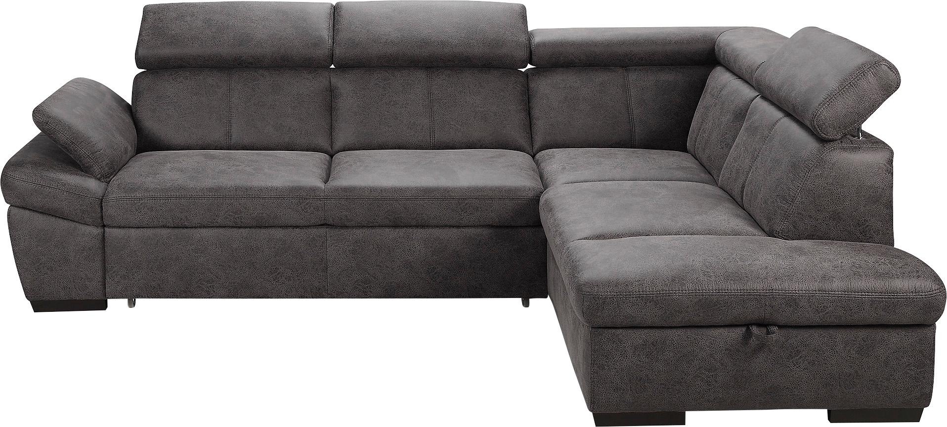 exxpo - sofa fashion Ecksofa »Salerno, klassisch modernes Funktionssofa, hoher Sitzkomfort, L-Form«, inkl. Kopf- und Armteilverstellung, wahlweise mit Bettfunktion