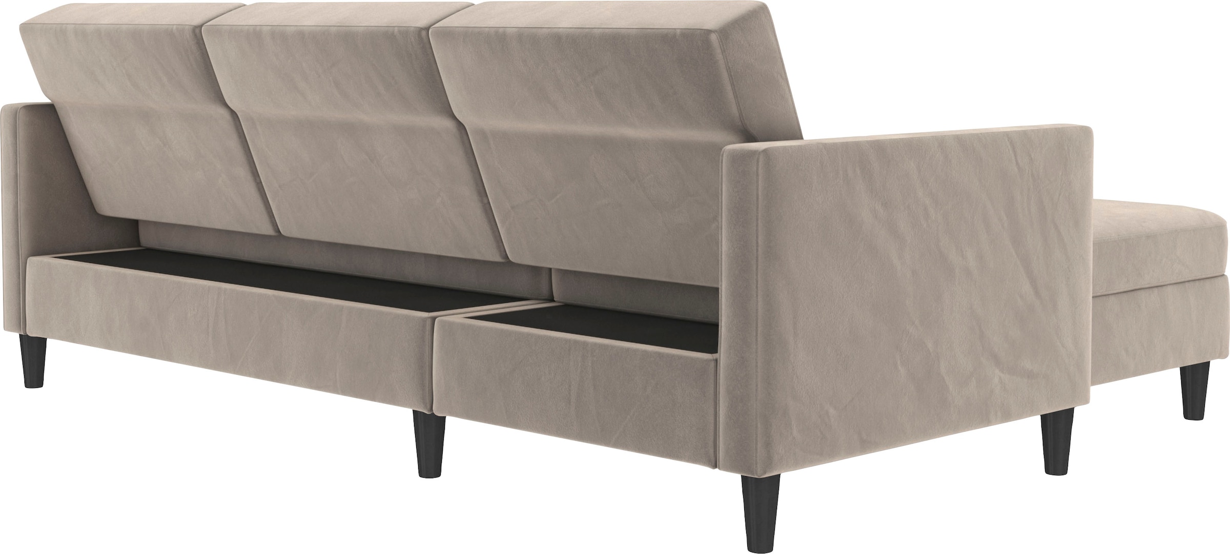 Dorel Home Ecksofa »Hartford II«, mit Bettfunktion und Stauraum, Recamiere beidseitig montierbar