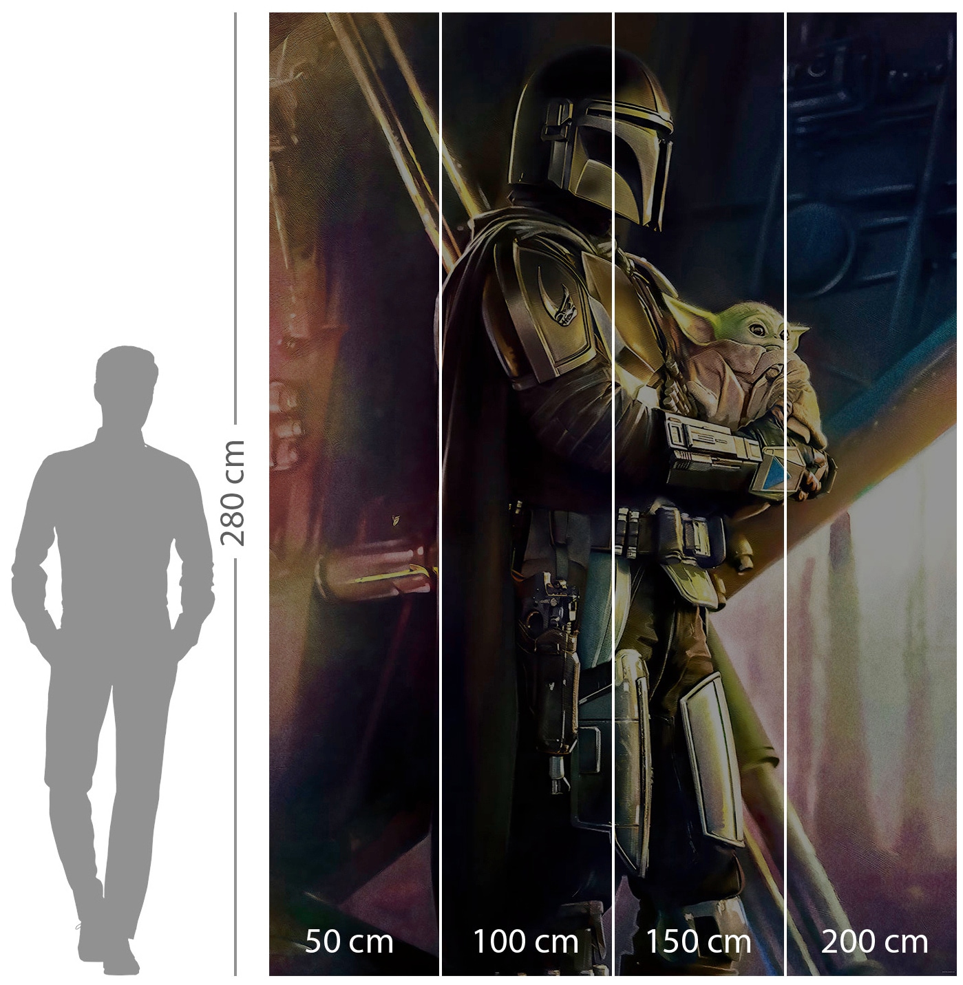 Komar Vliestapete »Digitaldruck Vlies -  Mandalorian Savior - Größe 200 x 280 cm« bedruckt glatt Kinderzimmer