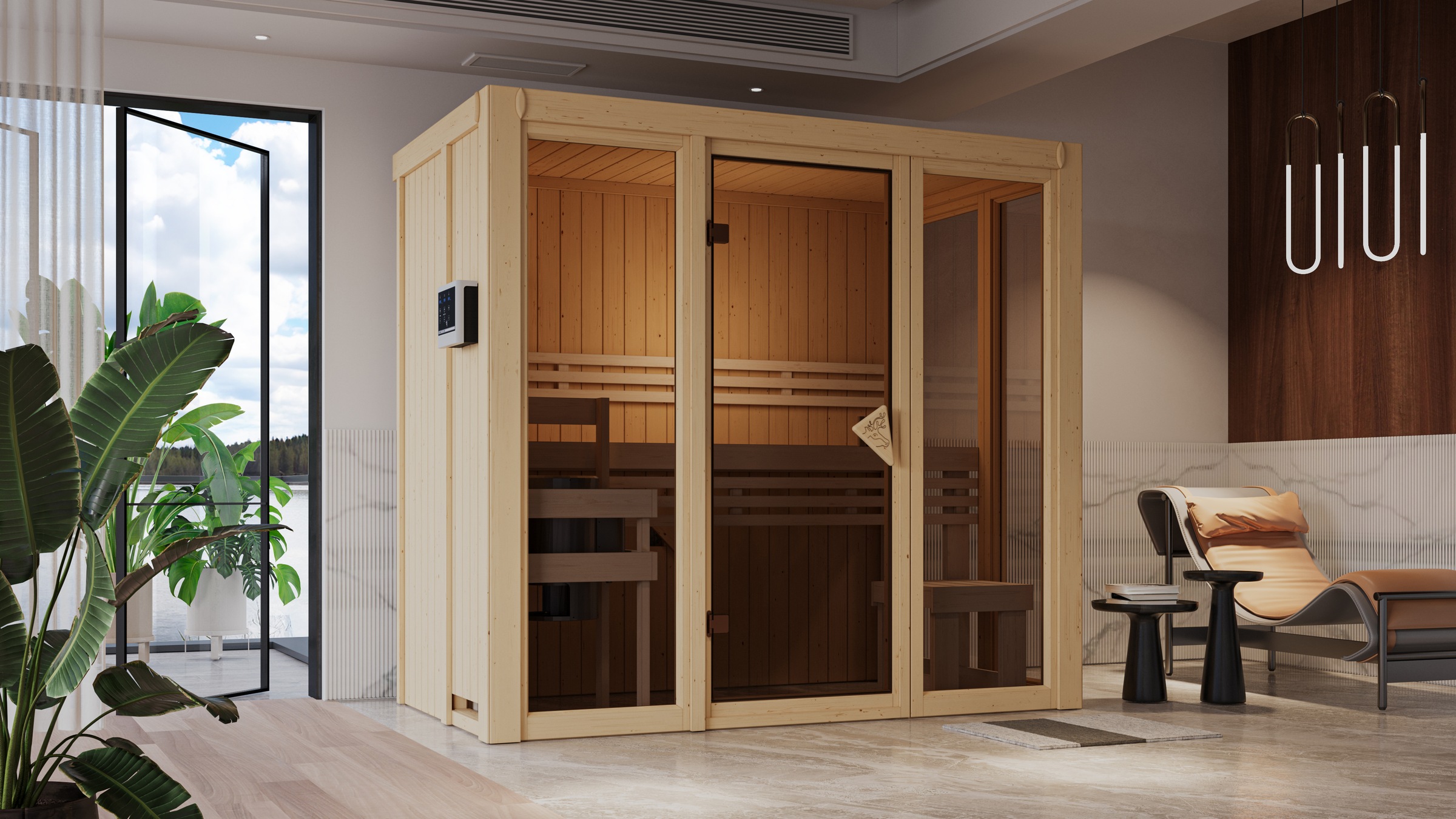 Karibu Sauna »Ivana 2«, Ganzglasfront günstig online kaufen