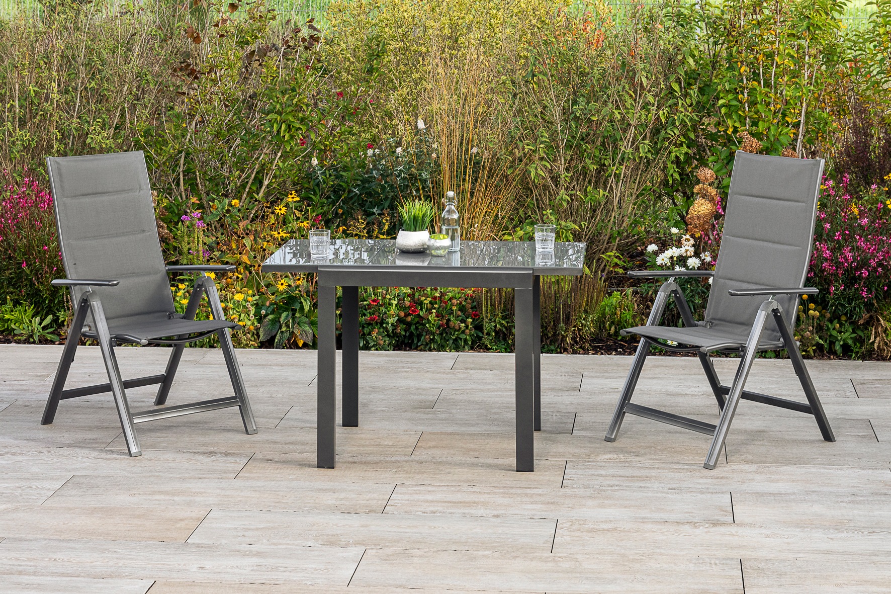 MERXX Balkonset »Taviano« Set, 3 Stk. tlg. 2 Klappsessel, 5-fach verstellba günstig online kaufen