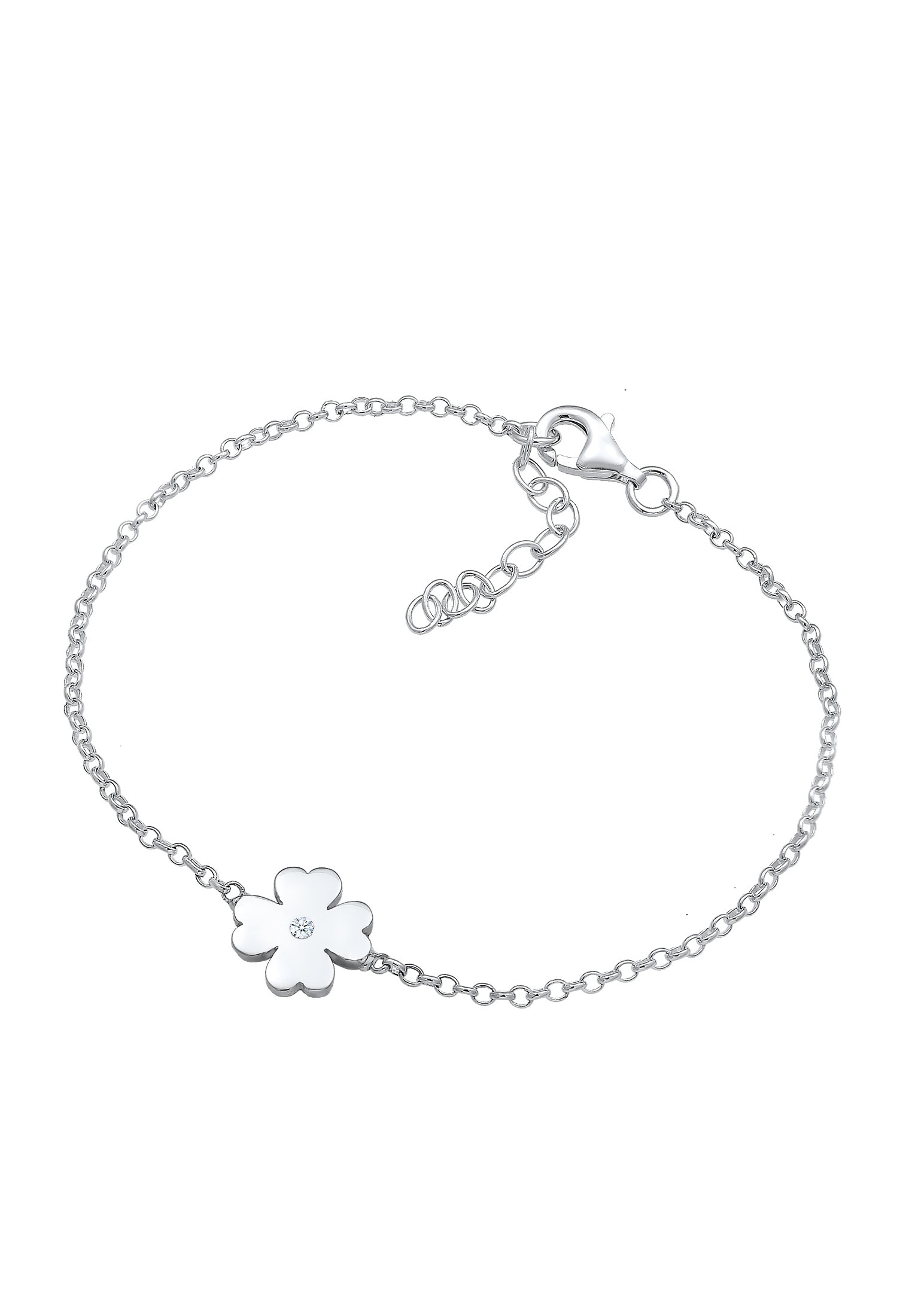 2. Bild von Elli DIAMONDS Armband »Kleeblatt Talisman Diamant (0.015 ct.) 925 Silber«