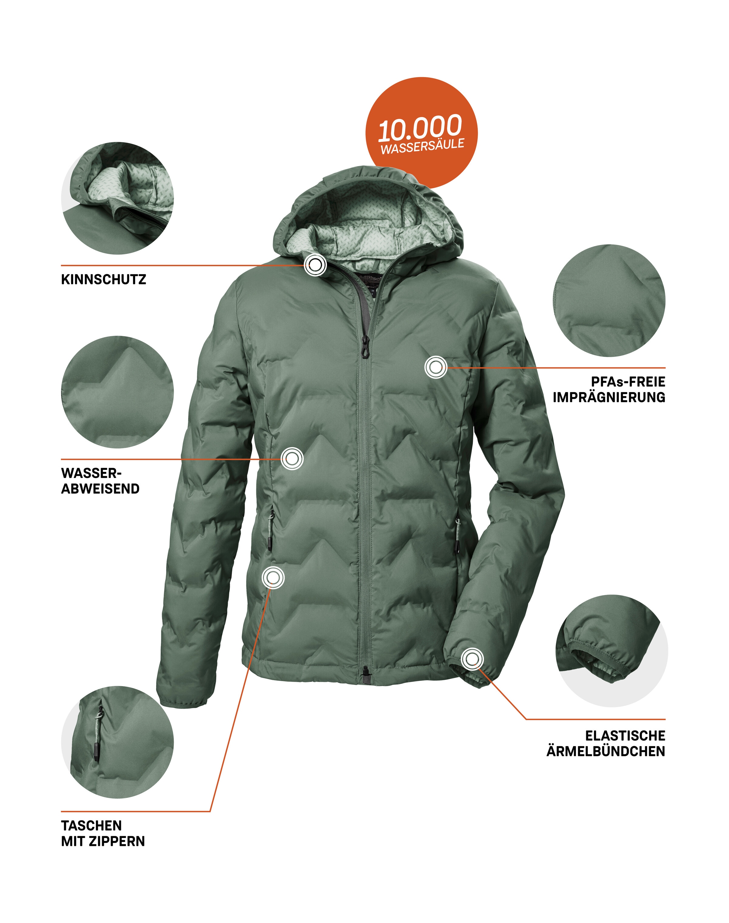 Killtec Steppjacke »KOW 8 WMN QLTD JCKT« Wasserabweisende Damenjacke, atmungsaktiv, weitenregulierbar