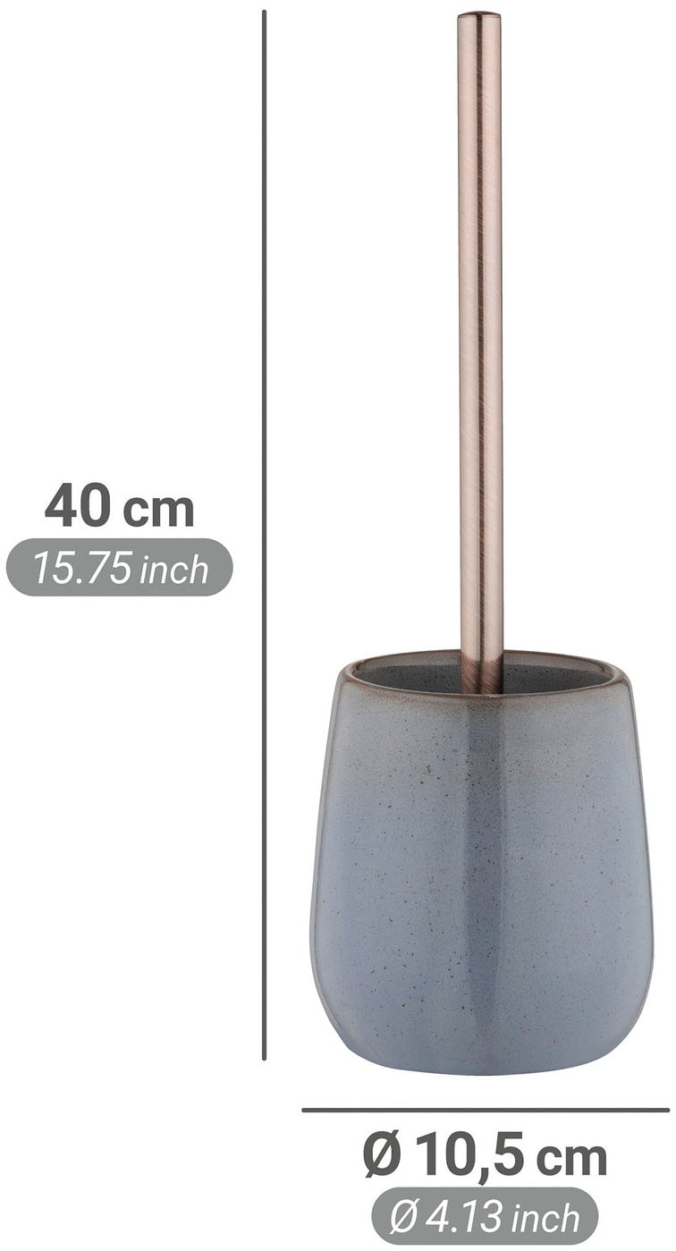 WENKO WC-Garnitur »Sirmione« aus Edelstahl | Keramik | Kunststoff Keramik, individuelle Glasur, Toilettenbürste mit Kunststoffabdeckung