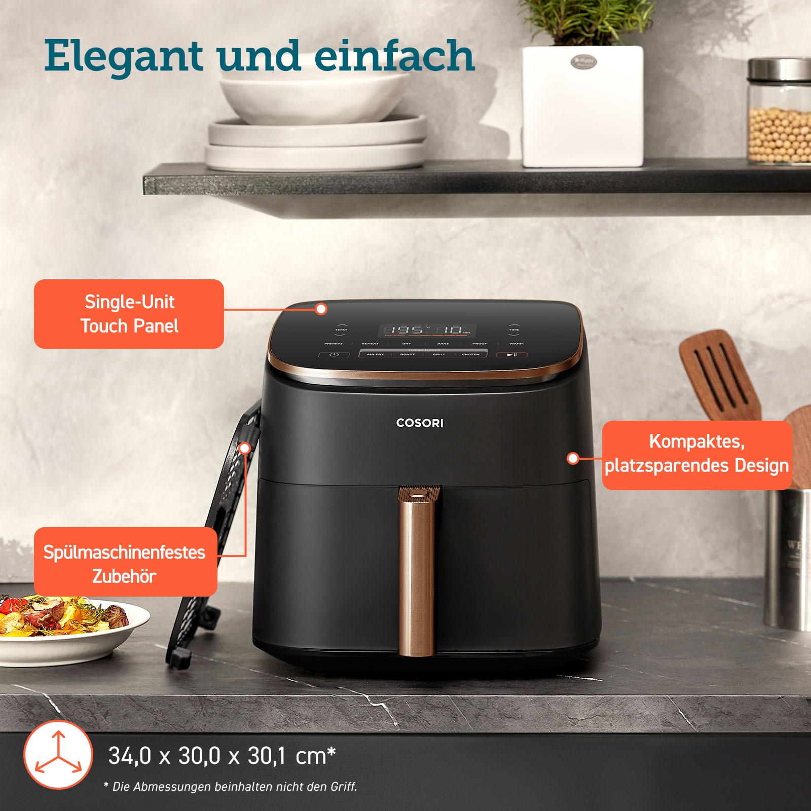 Cosori Heißluftfritteuse »CAF-DC602-KEUR« 1725 W
