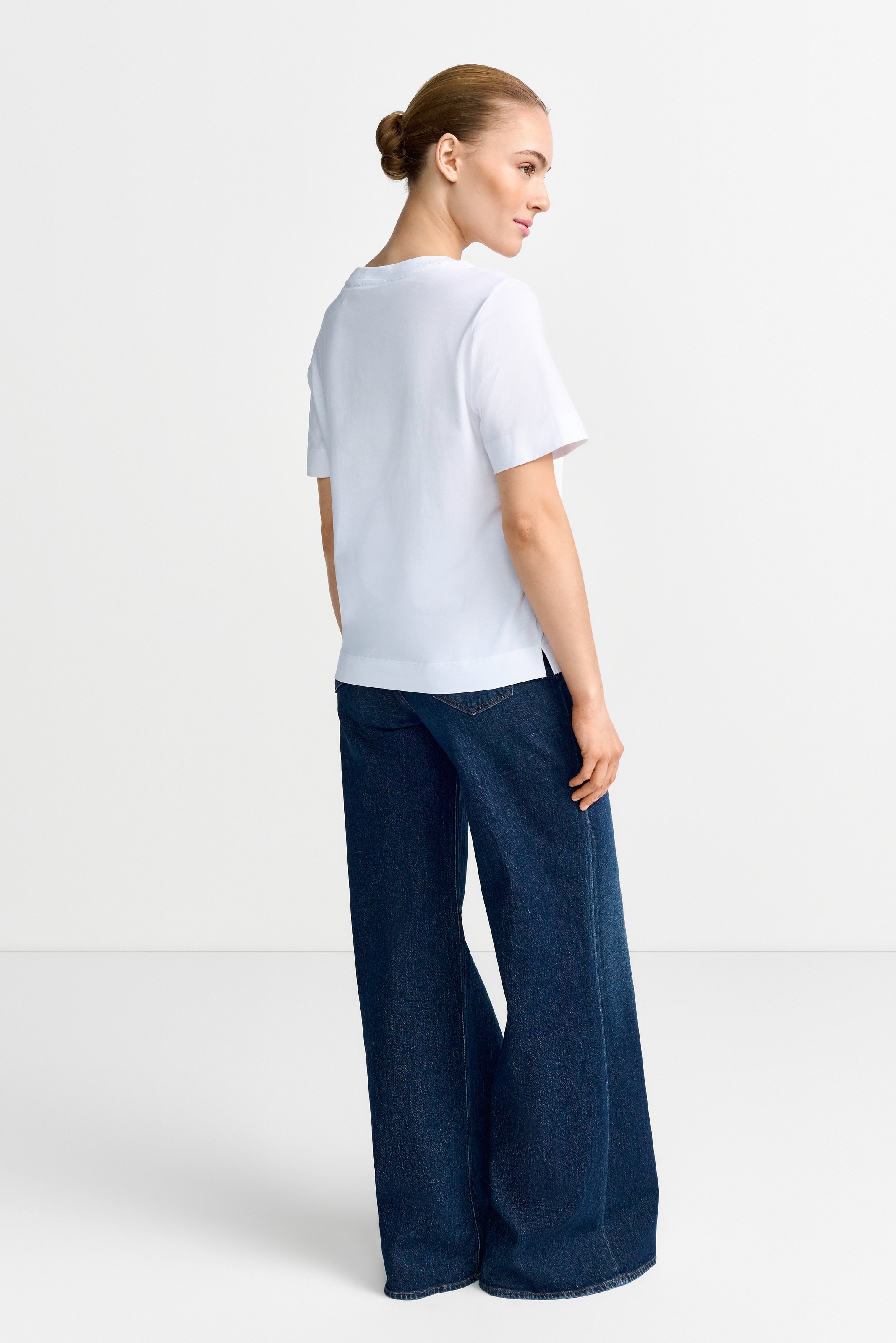 RICHROYAL T-Shirt mit großem Frontmotiv mit Glitzersteinchen, aus reiner Baumwolle