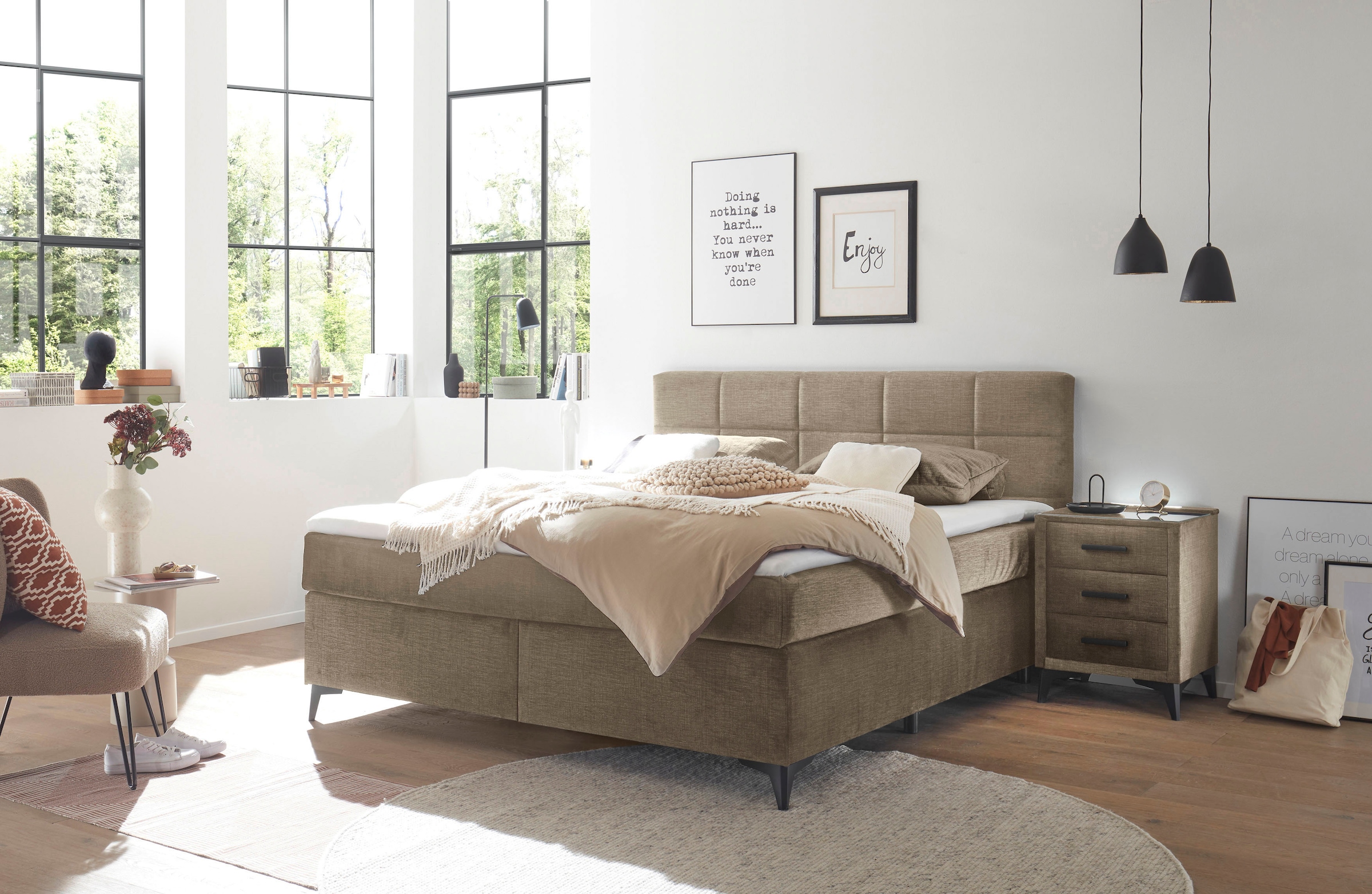 ED EXCITING DESIGN Boxspringbett »Navarra«, wahlweise mit Matratze