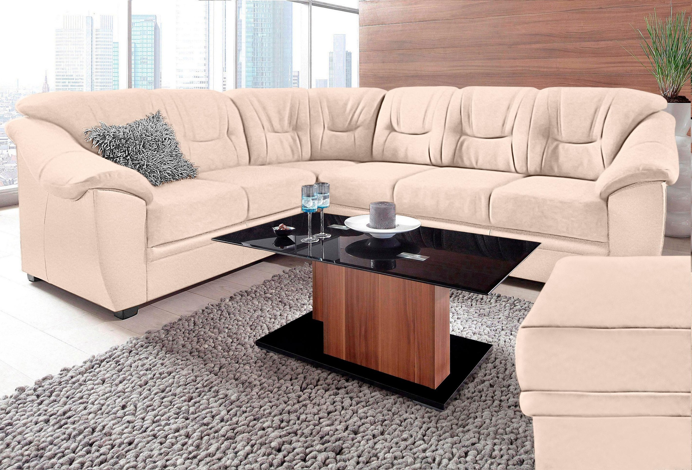 sit&more Ecksofa »Savona L-Form, B: 262 cm« optional Bettfunktion, Federker günstig online kaufen