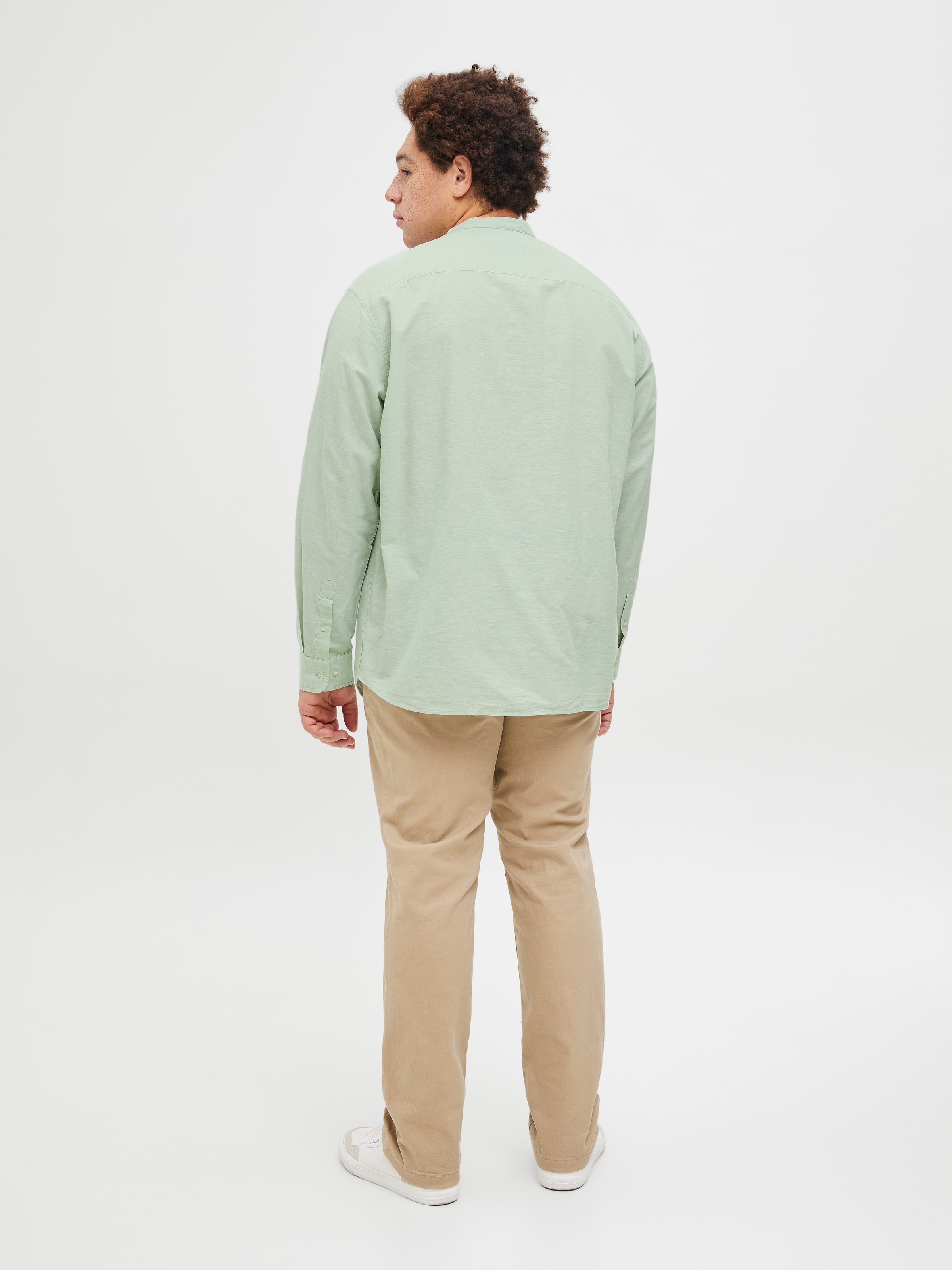 Jack & Jones PlusSize Langarmhemd »JJEBREEZE LINEN BLE BAND SHIRT LS SN PLS«