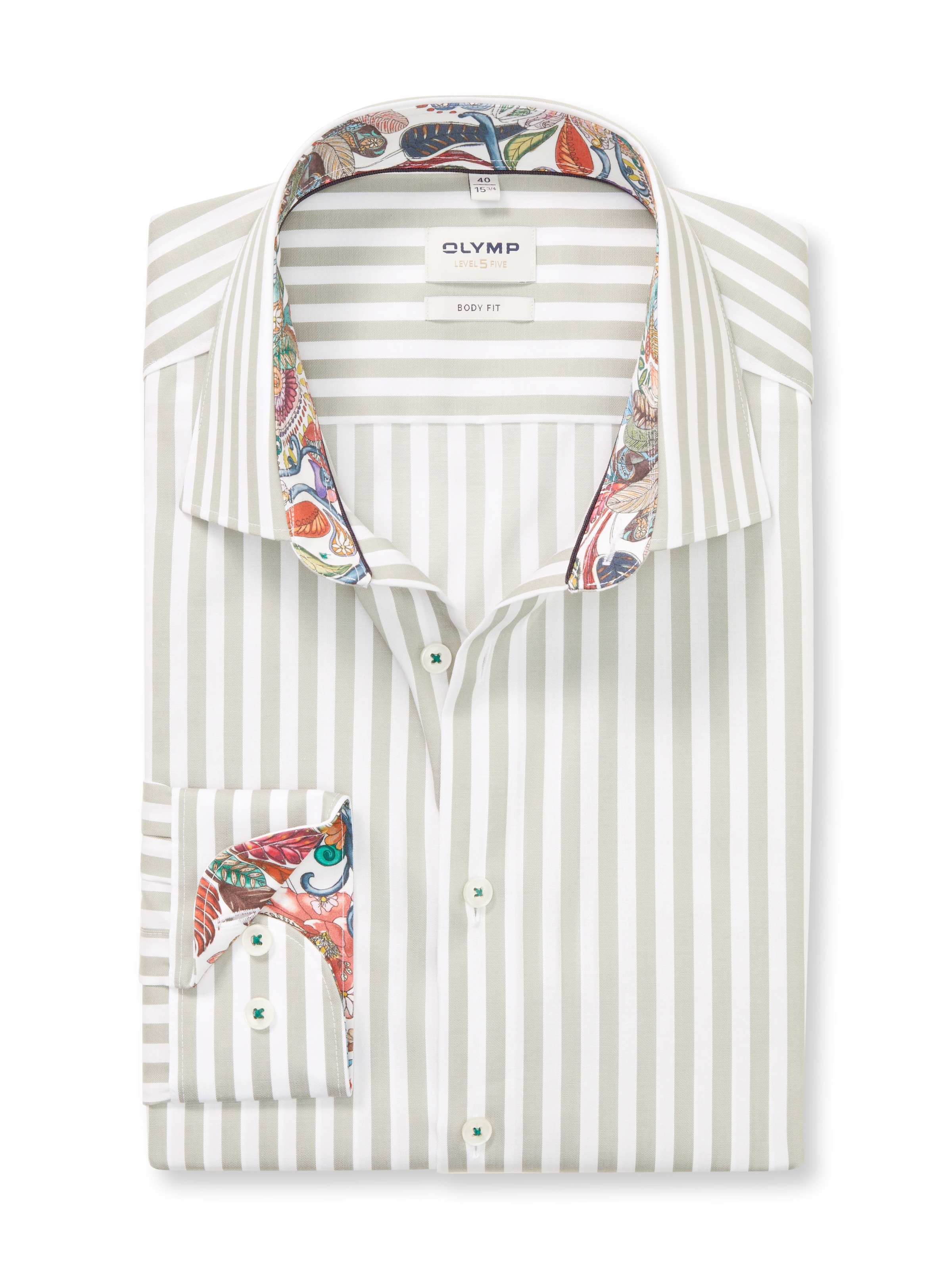 OLYMP Langarmhemd »Level 5« gestreift, body fit, New York Kentkragen, Businesshemd