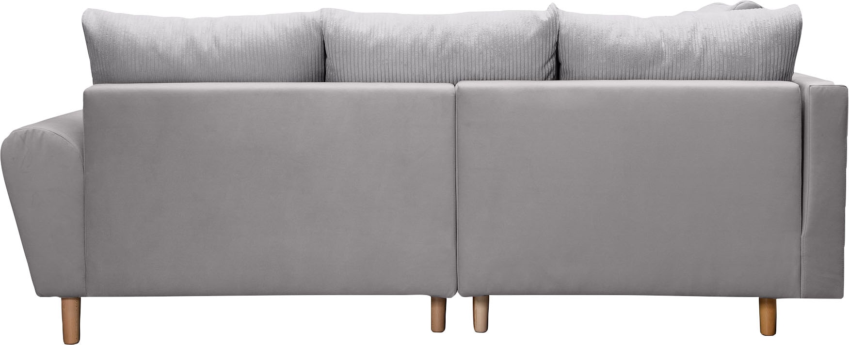 Home affaire Ecksofa »Rice L-Form inkl. Hocker«, (Set, mit Hocker), mit Bonnellfederkern, Hocker & Kissen, Ottomane beidseitig montierbar