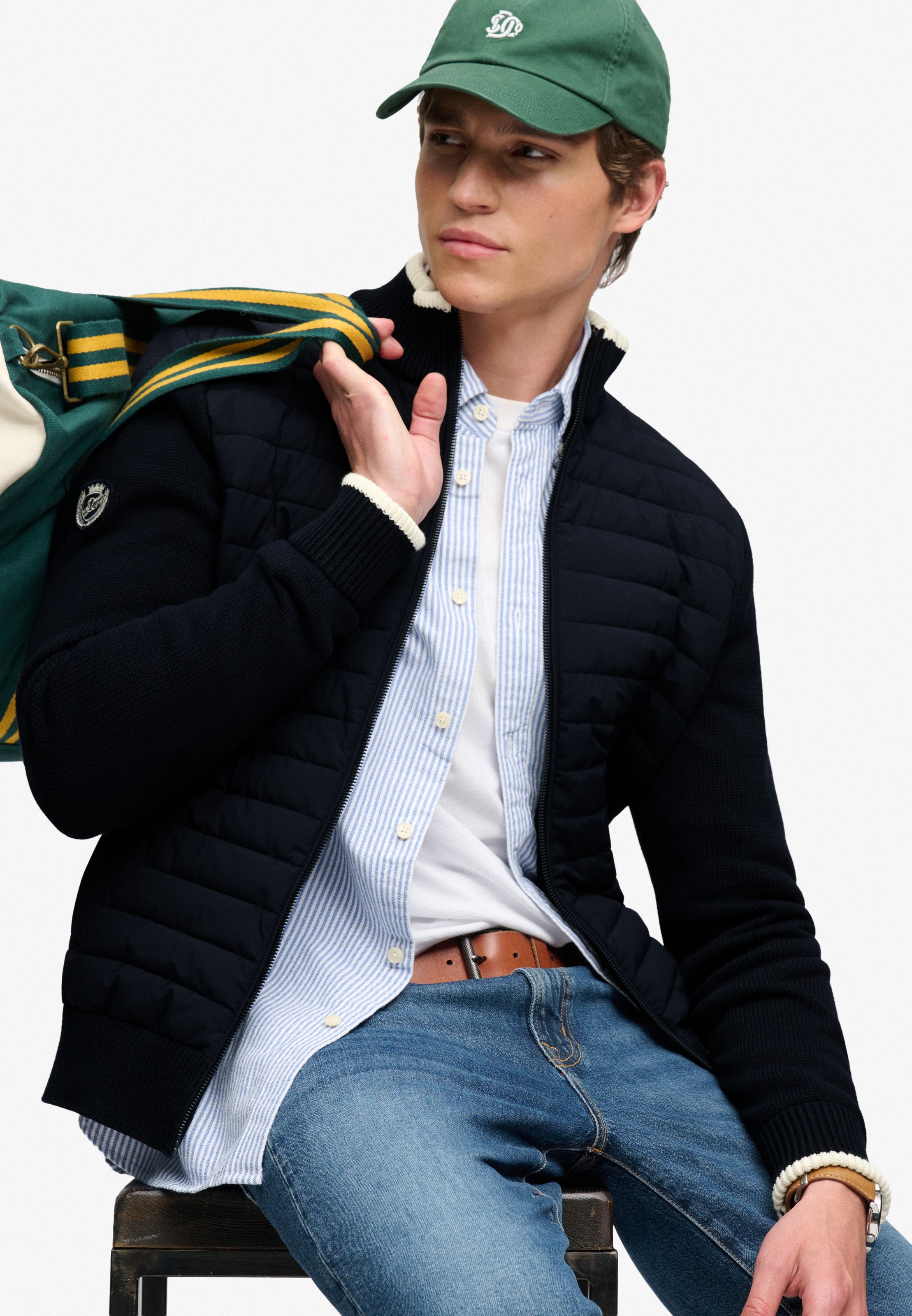 Superdry Blouson »STRAIGHT BAFFLE HYBRID JKT« Kunstfaser, slim fit