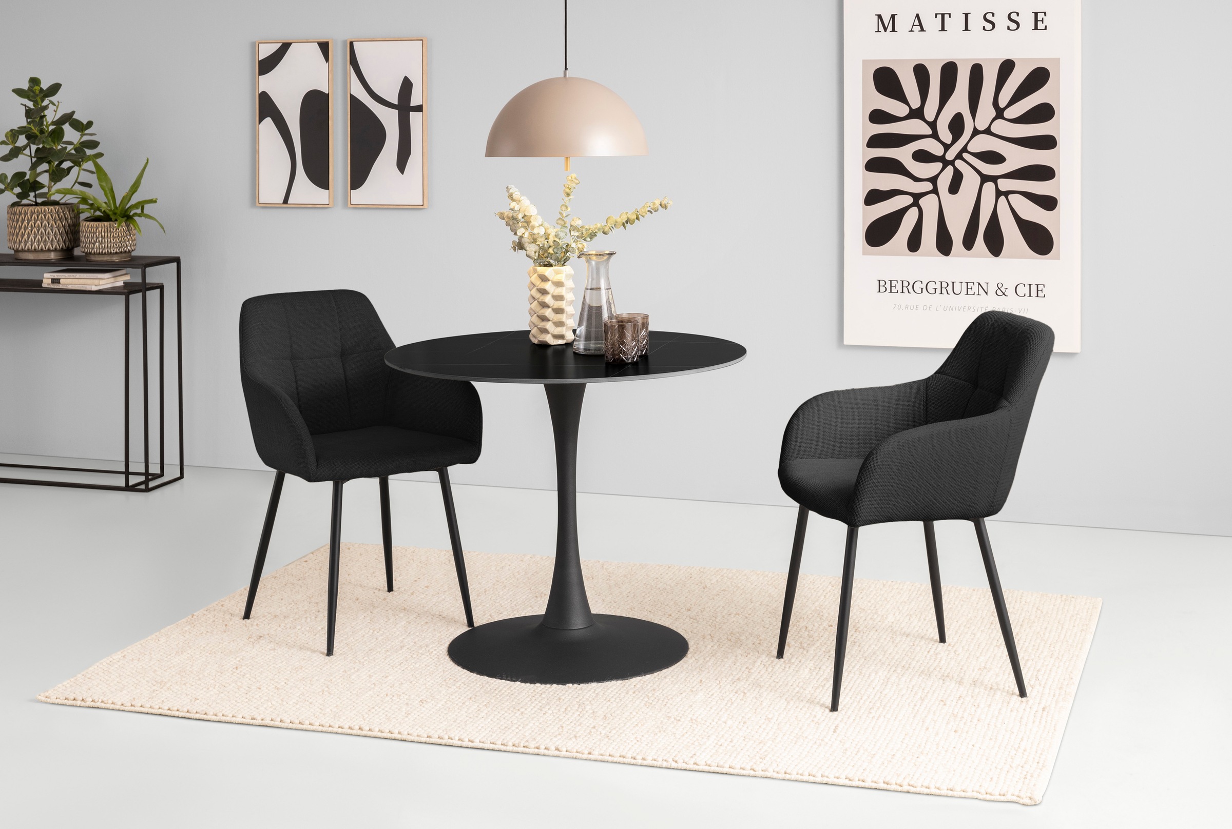 HELA Essgruppe »MOSEL« 3 Stk. tlg. Tisch 90x75 cm, Platte rund, gesinterter günstig online kaufen