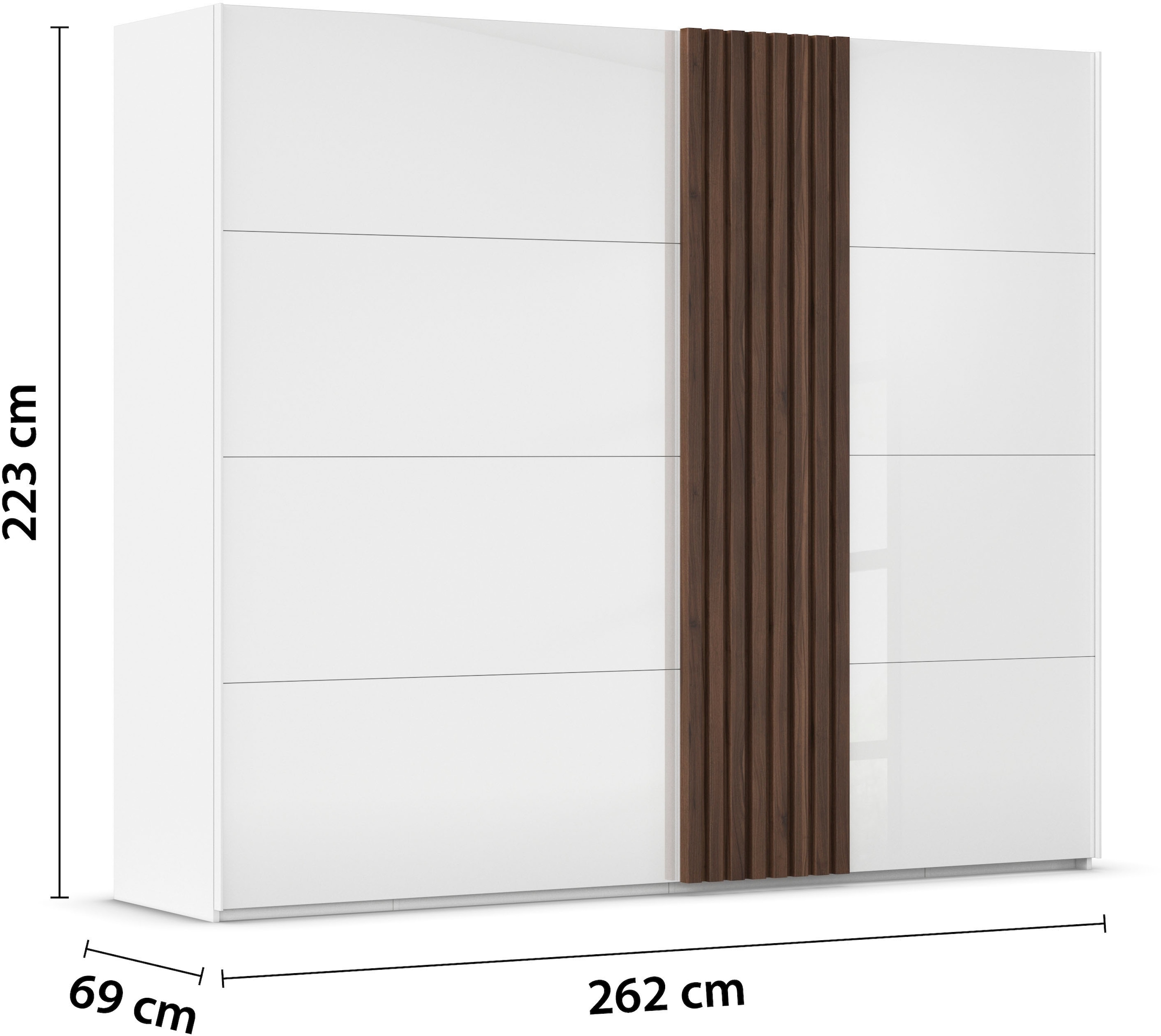 rauch Schwebetürenschrank »Kleiderschrank Schrank Garderobe Wäscheschrank TEGIO« mit hochwertigen Holzdekoraufleistung und Glasfront MADE IN GERMANY