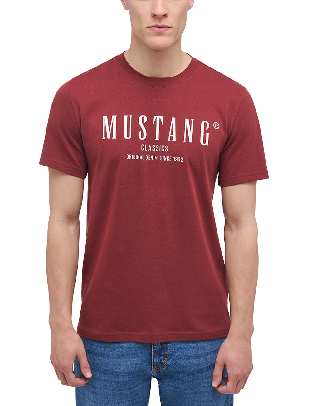 online bei MUSTANG Print-Shirt« T-Shirt Kurzarmshirt »Mustang