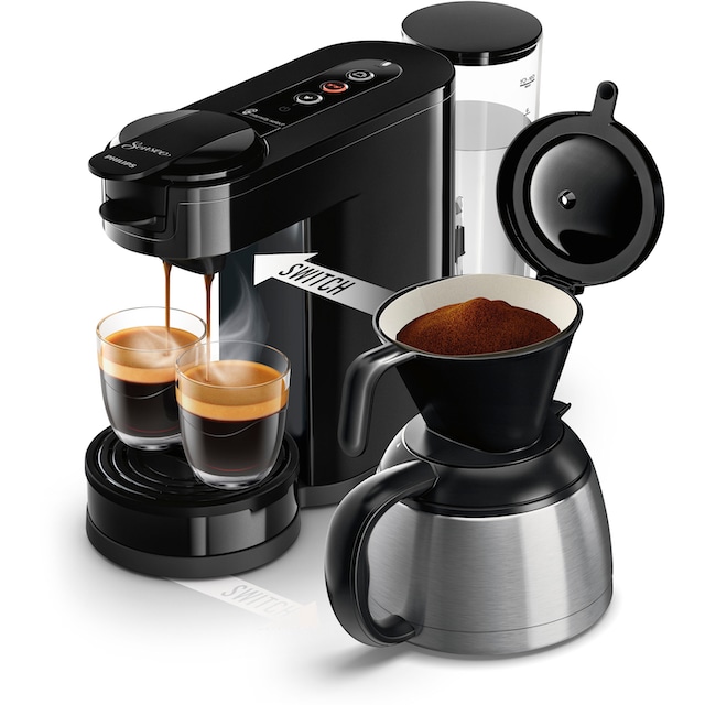 Philips Senseo Kaffeepadmaschine »Switch HD6592/64, 26% recyceltem Plastik,  Kaffee Boost Technologie«, 1 l Kaffeekanne, Crema Plus, inkl. Kaffeepaddose  Wert €9,90 UVP online kaufen
