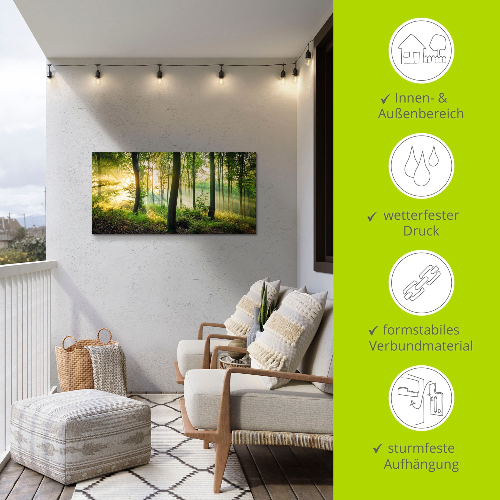 Artland Wandbild »Herbst im Wald II«, Waldbilder, (1 St.), als Alubild, Outdoorbild, Leinwandbild, Poster, Wandaufkleber
