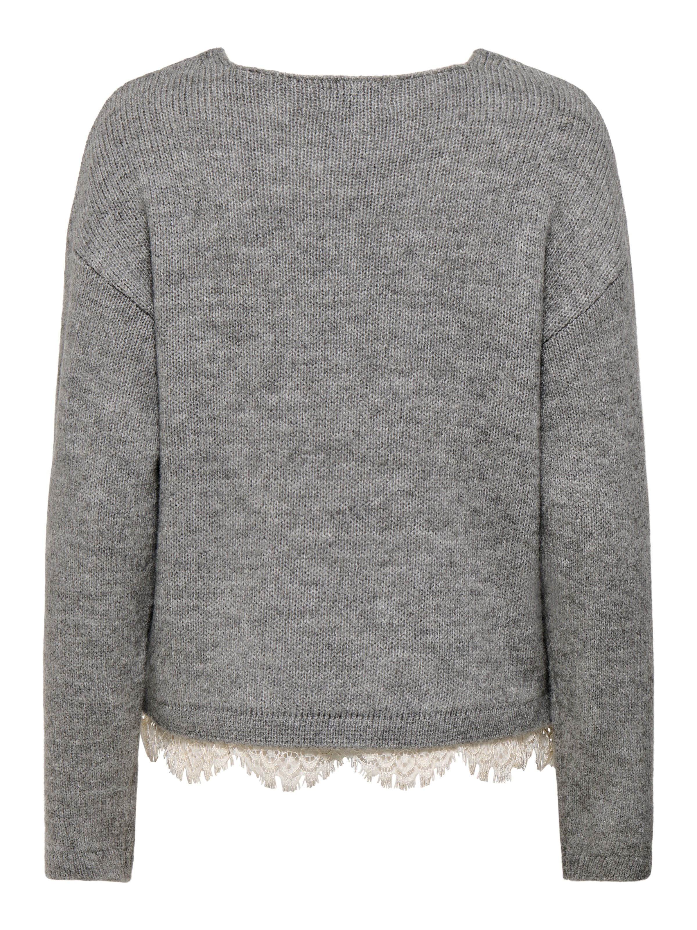 JDY Strickpullover »JDYSTEPHANIE L/S V-NECK LACE PULL KNT« Materialmix