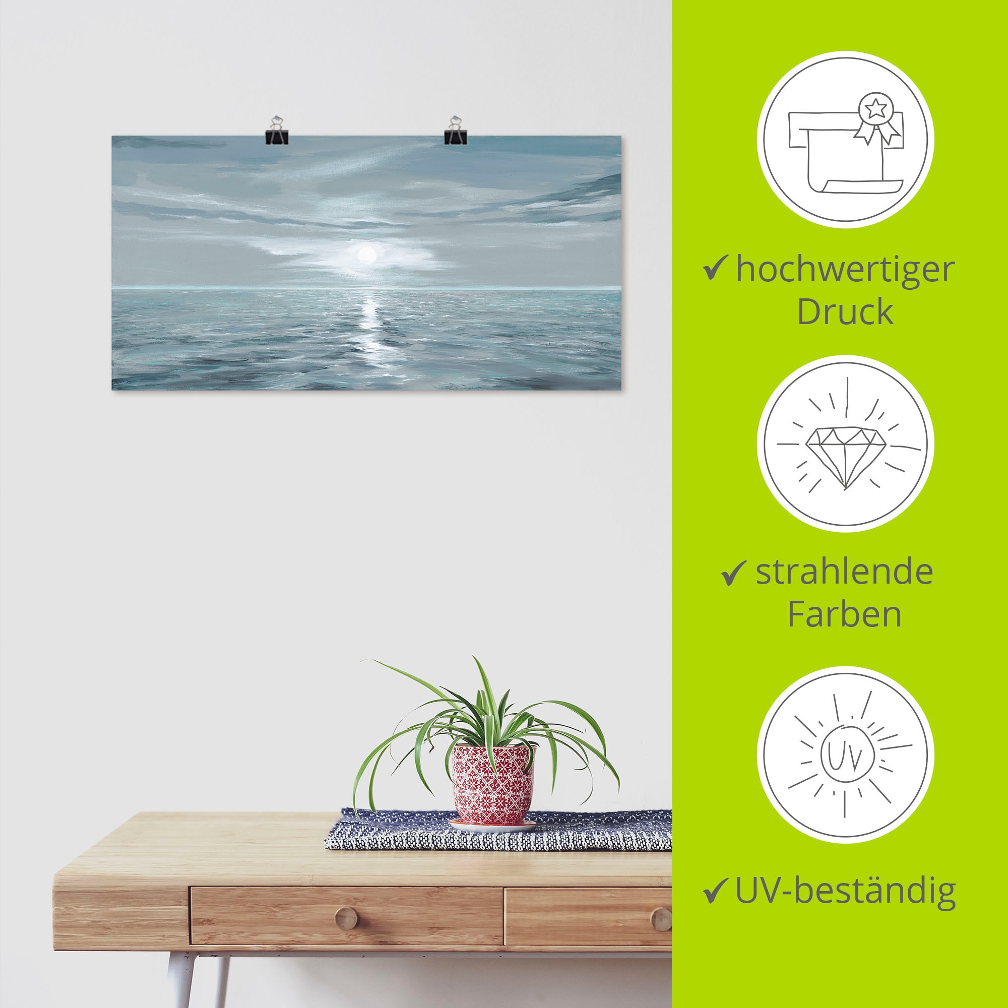 Artland Wandbild »Eisblaues Meer«, Gewässer, (1 St.), als Alubild, Outdoorbild, Leinwandbild, Poster, Wandaufkleber