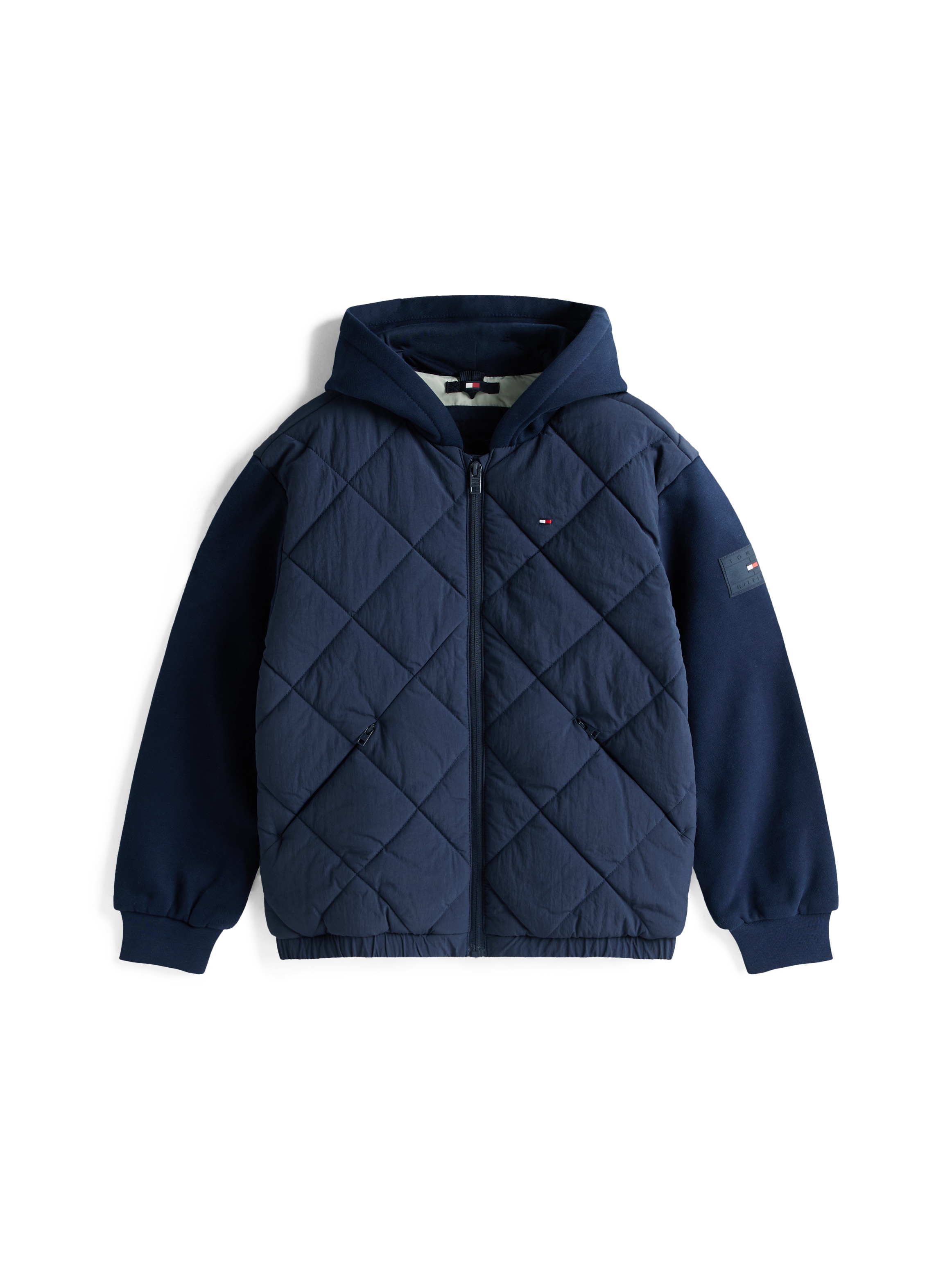 Tommy Hilfiger Steppjacke »MIX MEDIA QUILTED JACKET«, mit Kapuze, für Kinder bis 16 Jahre, Material-Mix
