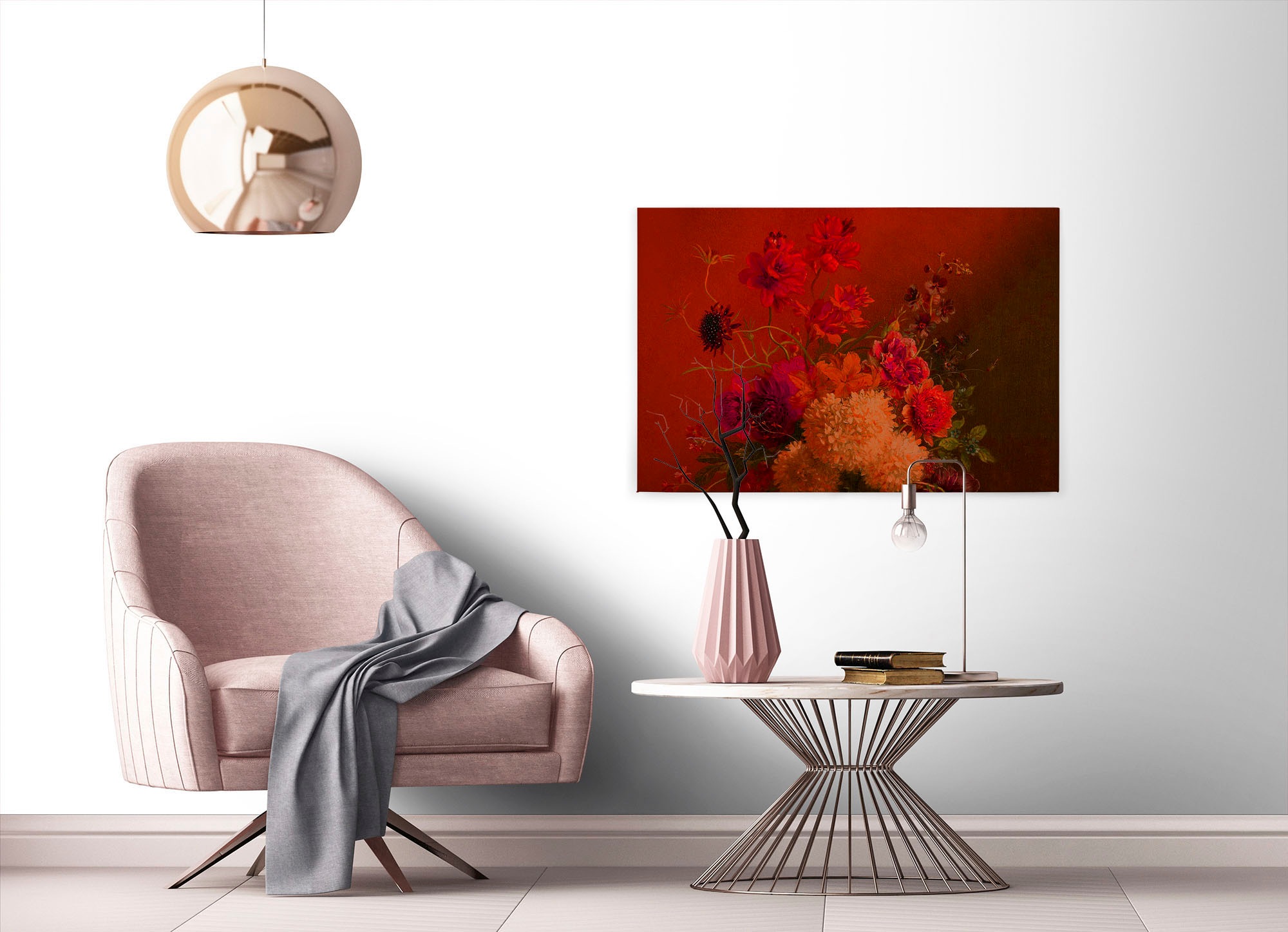 A.S. Création Leinwandbild »bouquet vibrant«, Kunst-Blumen-Kinder, (1 St.), Keilrahmen Bild Blumen-Strauß Floral Leinwand-Bild Wohnzimmer modern