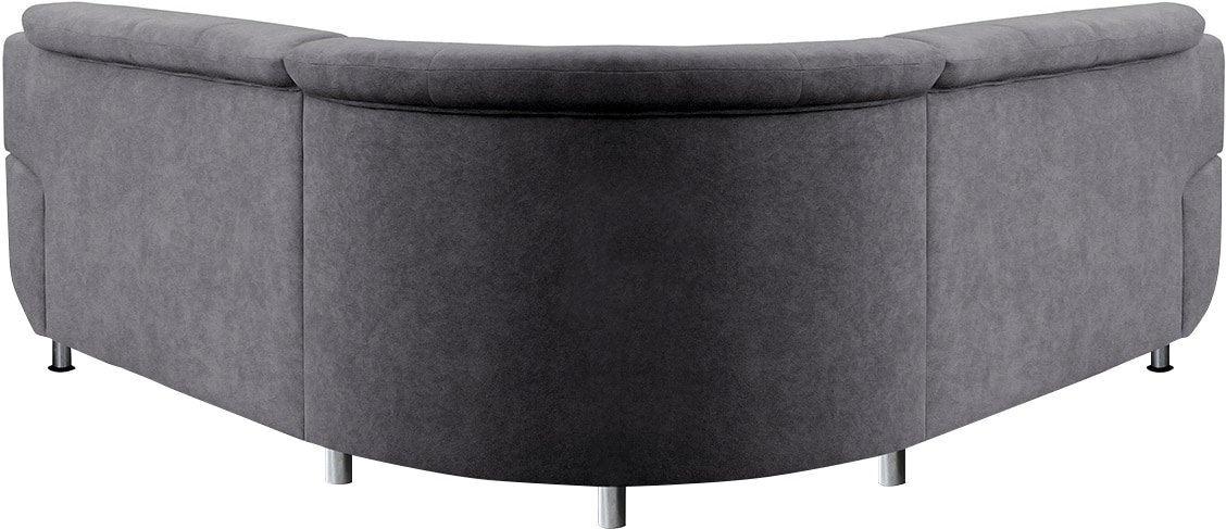 TRENDMANUFAKTUR Ecksofa »Rondo wahlweise mit Schlaffunktion, bequeme Armlehnen, Bestseller« L-Form, wahlweise mit Federkern bestellbar, Füße chromfarben