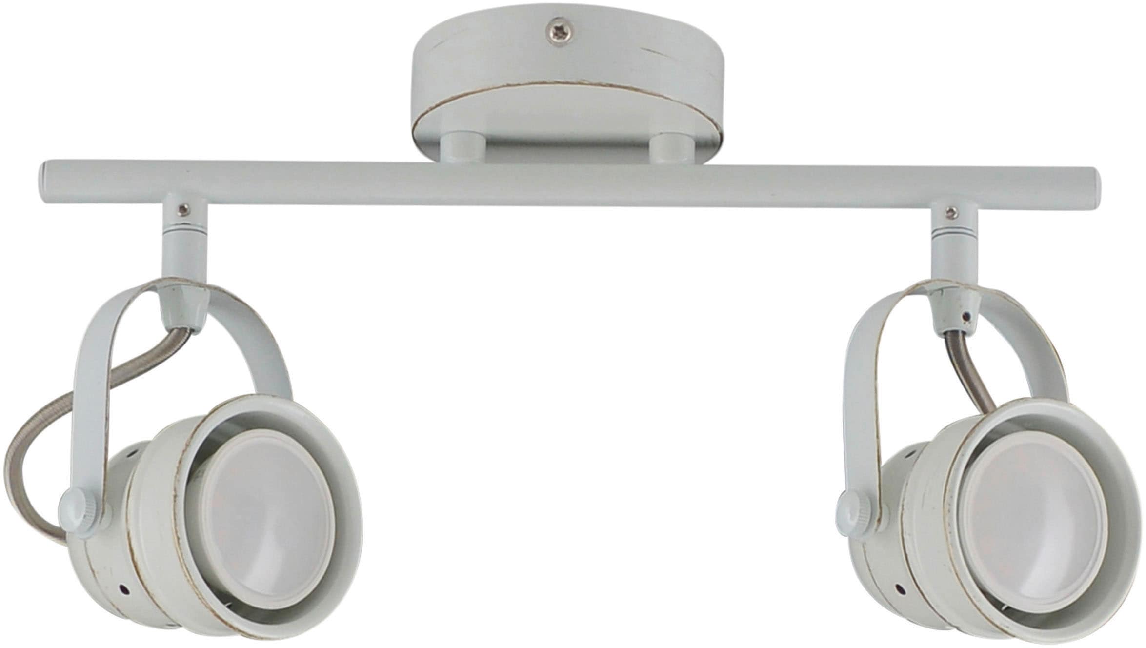 näve LED Deckenspots »Shabspo«, 2 flammig, Leuchtmittel GU10 | Leuchtmittel wechselbar, 2er Deckenspot, incl. 2x GU10 LED Leuchtmittel, Metall weiß-antik