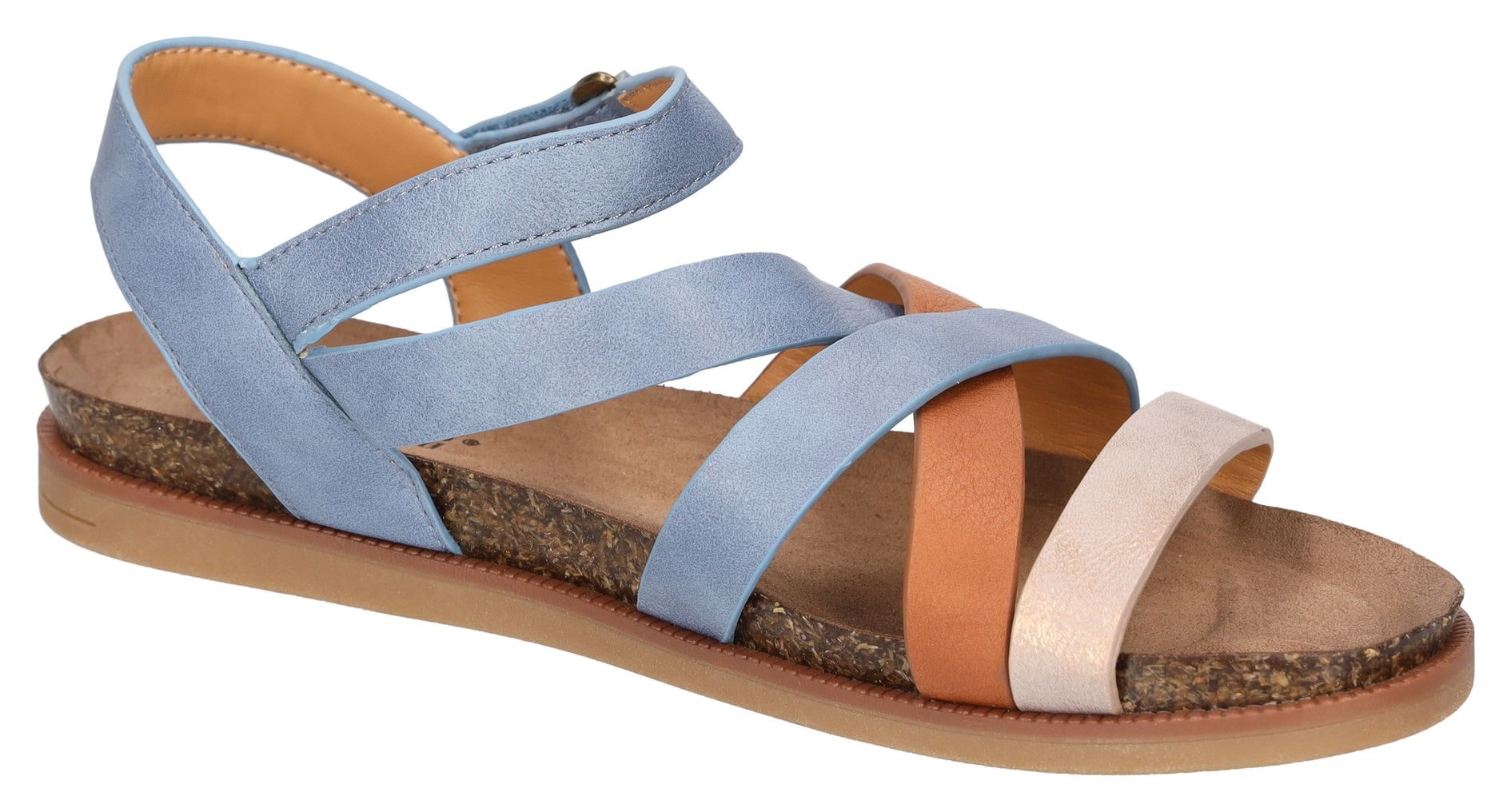 Mustang Shoes Riemchensandale, Barfußschuh, Klettschuh, Sommerschuh mit Tieffußbett