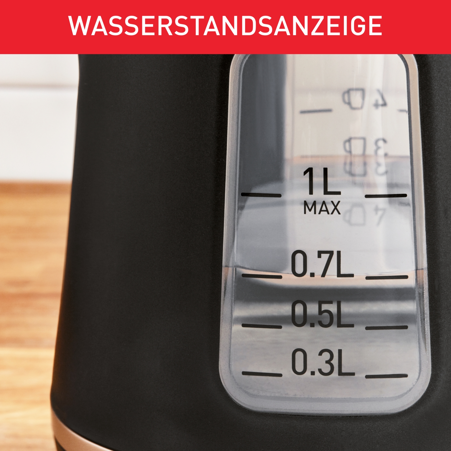 Tefal Wasserkocher »KI5338 Includeo« 1 l 2400 W Anti-Rutsch-Griff, Wasserstandsanzeige, herausnehmbarer Filter