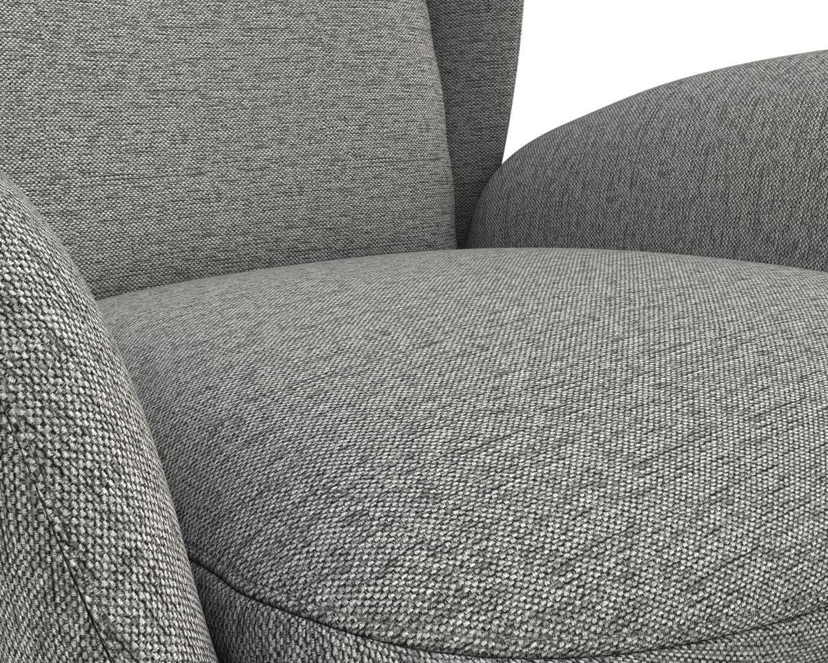 FLEXLUX Ohrensessel »Padova«, Stil & Komfort, organische Form, Ledenstütze integriert, Fuß schwarz