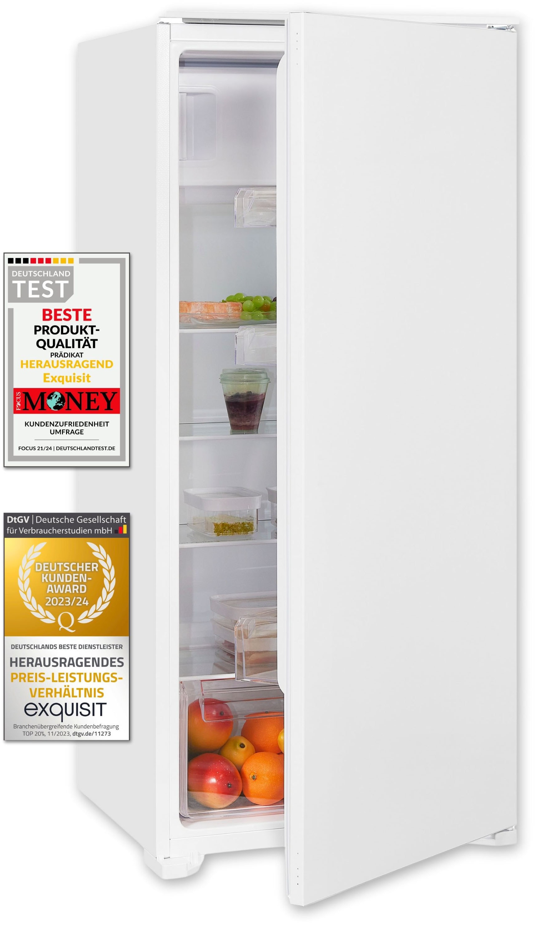 exquisit Einbaukühlschrank »EKS201-4-E-040E«, Schlepptür