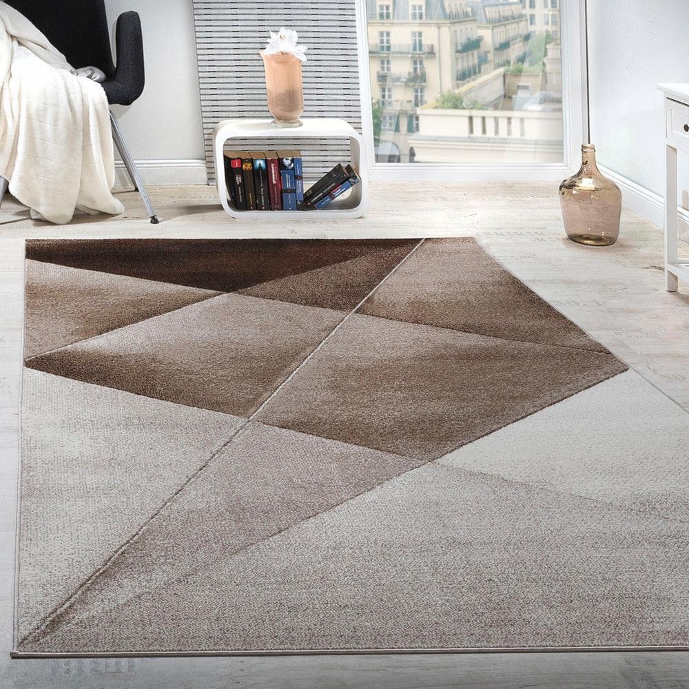 Paco Home Teppich »ECE 922«, rechteckig, 14 mm Höhe, Kurzflor, modernes geometrisches Design