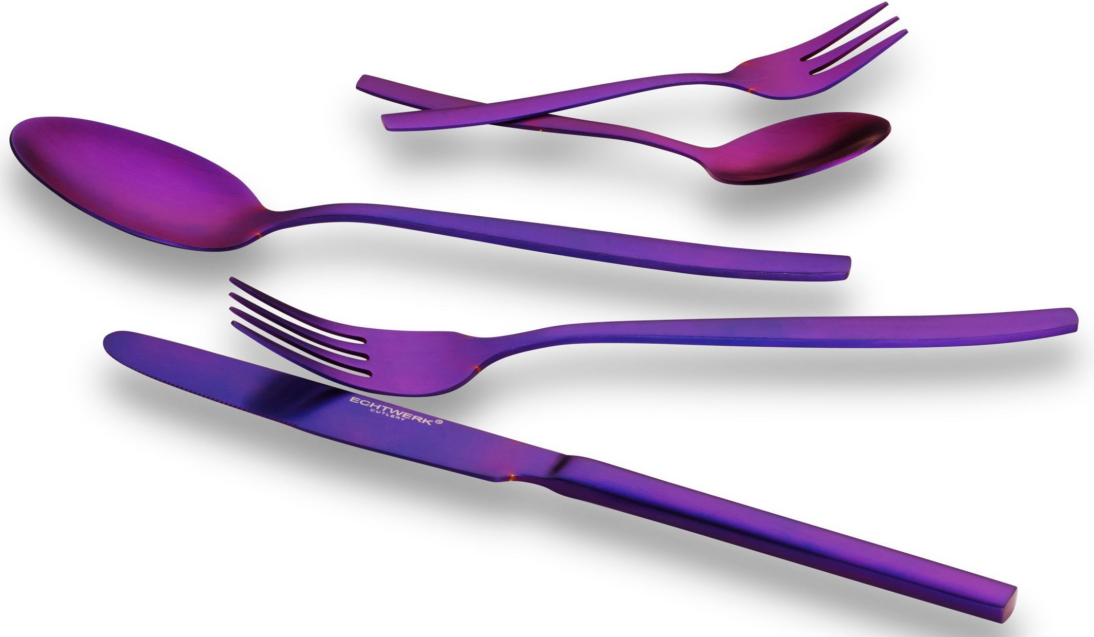 ECHTWERK Besteck-Set »Positano« PVD mattiert, inkl. Aufbewahrungs-Kassette lila
