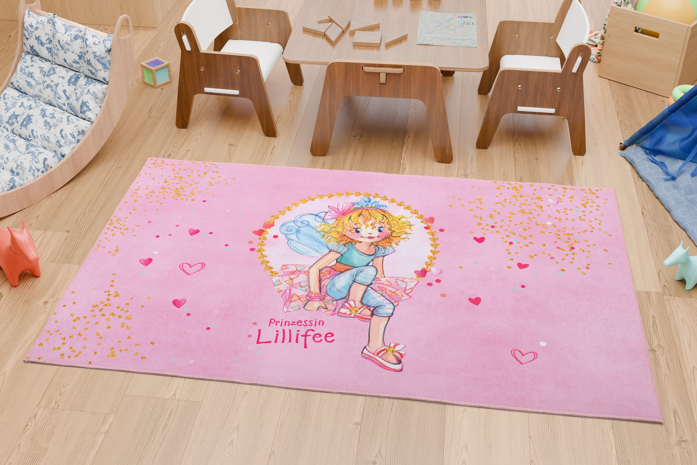 Prinzessin Lillifee Kinderteppich »Lillifee LI-130«, rechteckig, 6 mm Höhe, günstig online kaufen