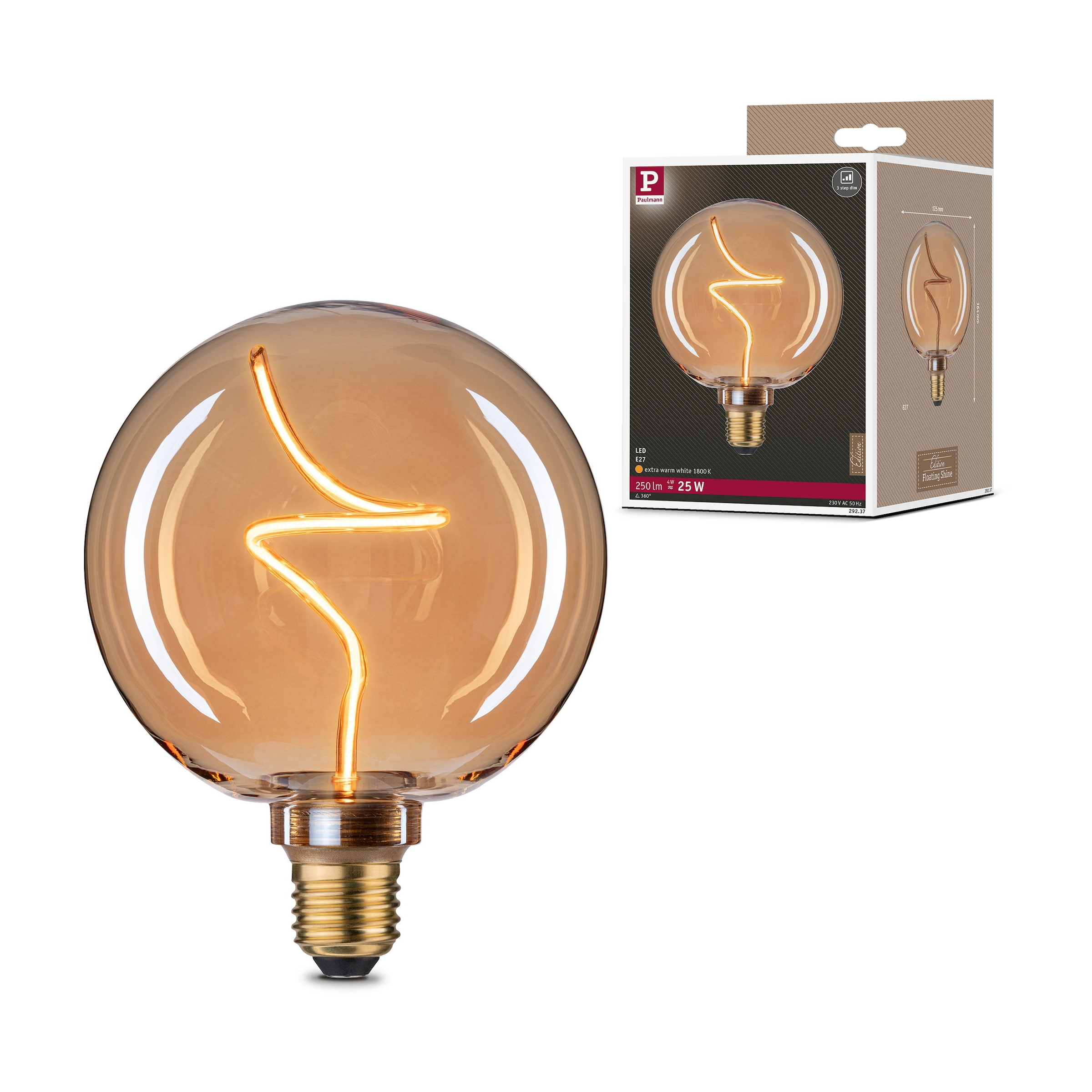 Paulmann LED-Leuchtmittel »Floating Shine G125 V1 250lm 4W 1800K Gold 230V« E27 1 Stk.