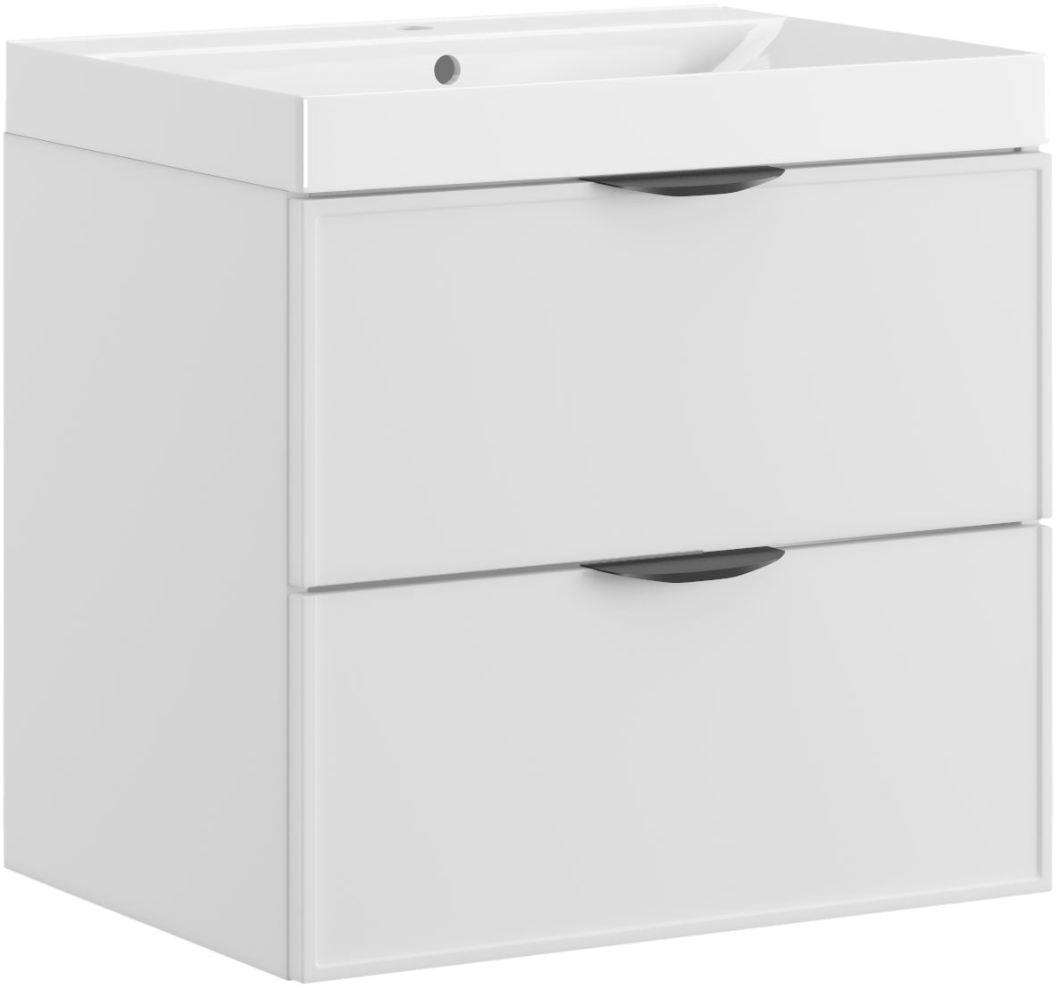 welltime Waschtisch »FLOW SIMPLE mit Waschbecken, Breite 60 oder 80cm, modernes Design« Schrank mit 2 Schubladen, Soft-Close-Function, in 2 Breiten erhältlich