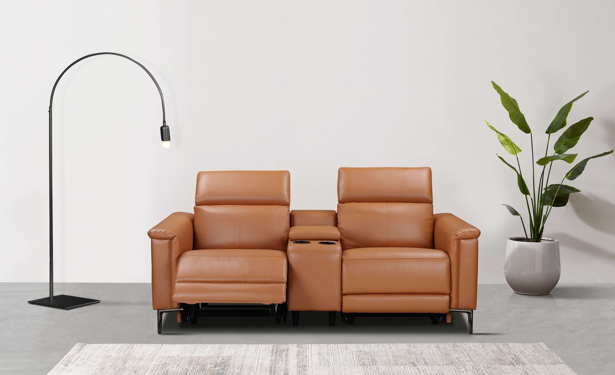 Places of Style 2-Sitzer »Lund, 2er-Kinosofa, TV-Sessel, Multimedia-Sofa, USB-A,«, m. elektrischer o. manueller Relaxfunktion, Getränkehalter u. Staufach