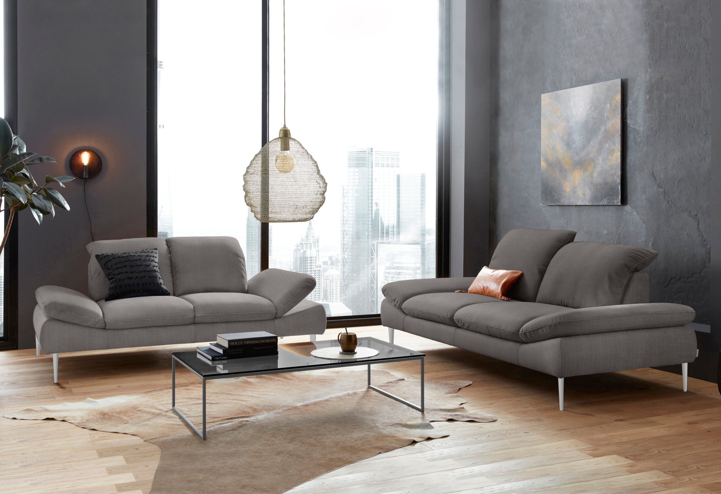 W.SCHILLIG 2-Sitzer »enjoy&MORE«, mit Sitztiefenverstellung, Füße Chrom glänzend, Breite 202 cm