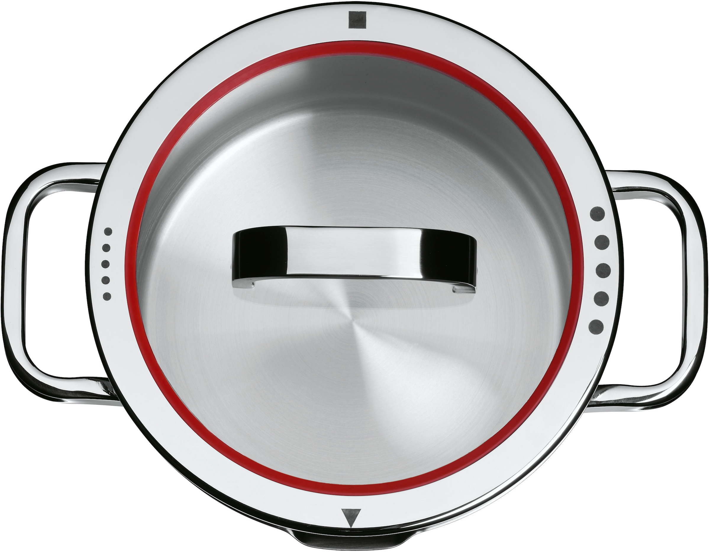 WMF Fleischtopf »Function 4«, Cromargan® Edelstahl Rostfrei 18/10, (2 tlg.), wärmereduzierende Griffe, mit 4 Abgießfunktionen, Innenskalierung