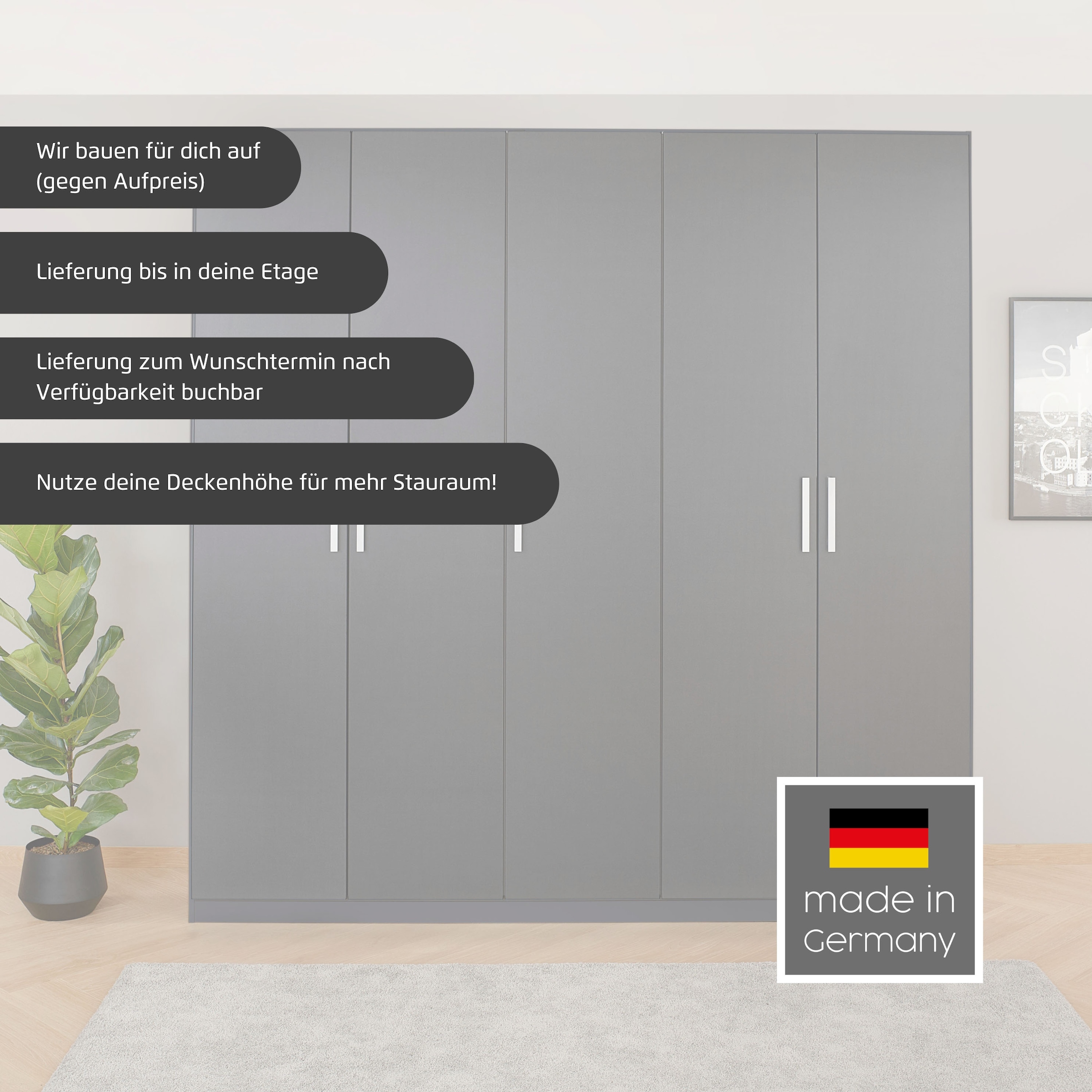 rauch Drehtürenschrank »Koluna«, mit Spiegel, inkl. 2 Innenschubladen sowie extra Böden