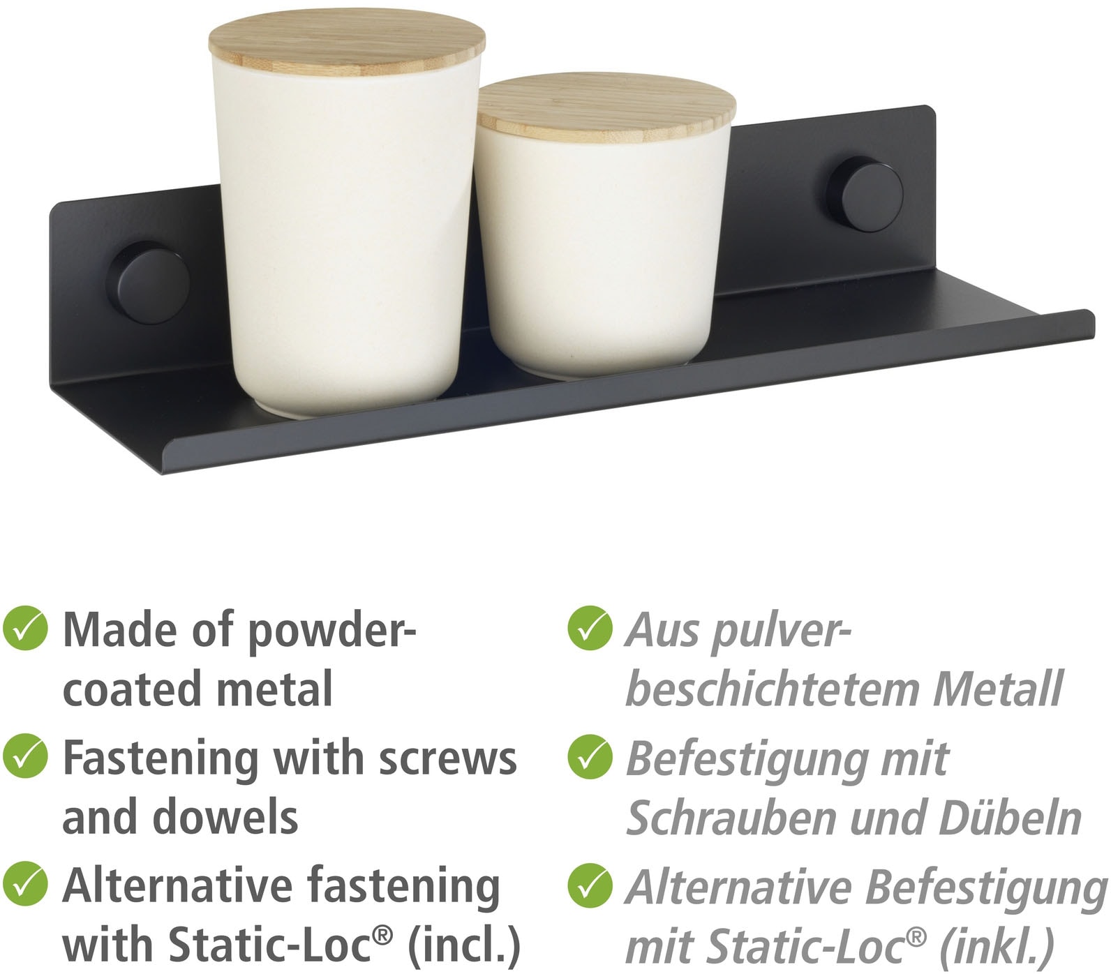 WENKO Küchenregal »Modell Jet M« Regal für die Wand, Industrial Style, pulv günstig online kaufen