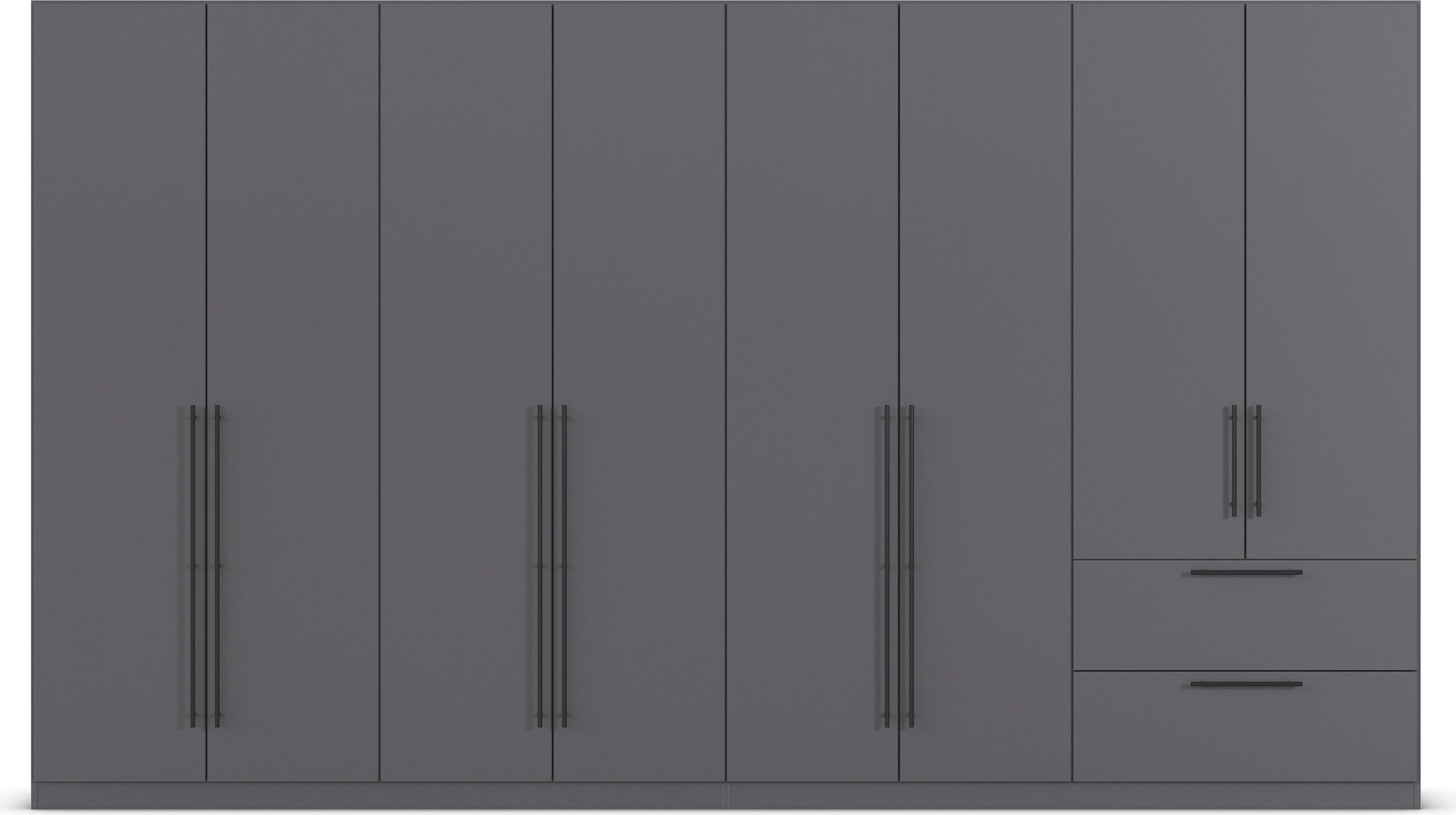 rauch Kleiderschrank »Drehtürenschrank Schrank Garderobe Wäscheschrank Schlafzimmer AVOLA«, (in 3 verschiedenen Ausstattungen BASIC/CLASSIC/PREMIUM), mit hochwertigen Stangengriffen aus Metall in Schwarz MADE IN GERMANY